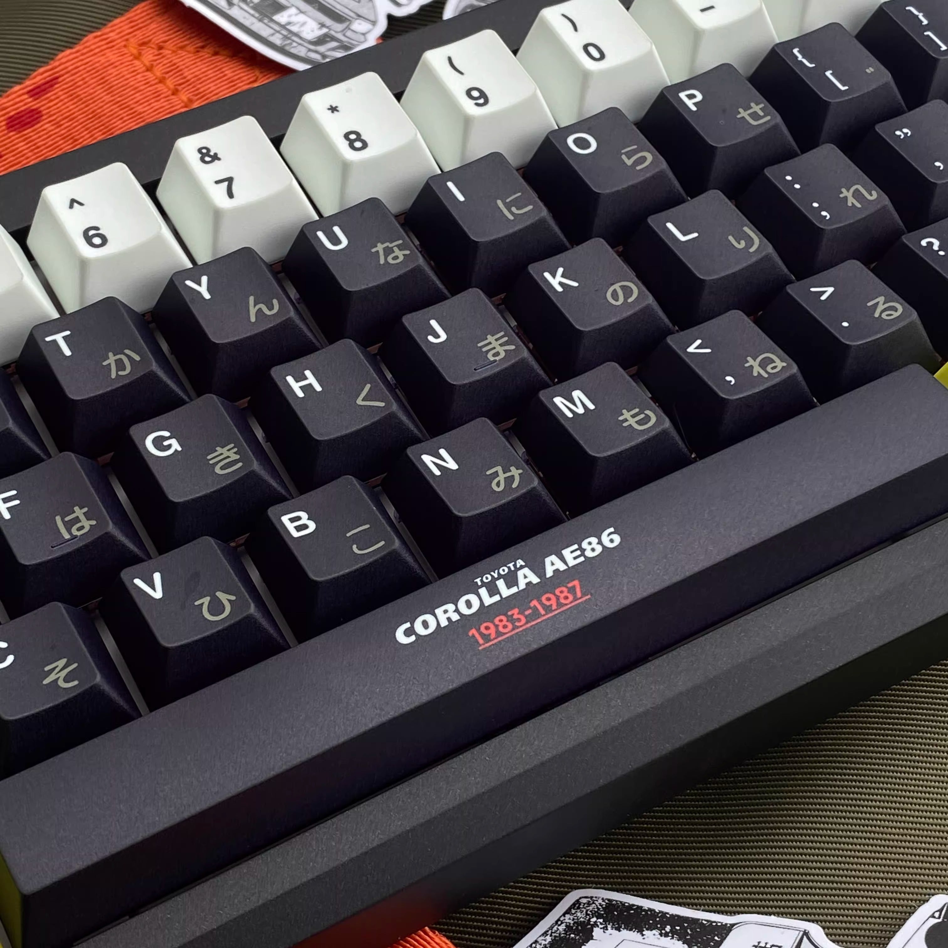 Initial D Theme Design Mechanical Keyboard Keycap Set, PBT Material Anime Game Culture Creative Keyboard Decorative Keycap Set
