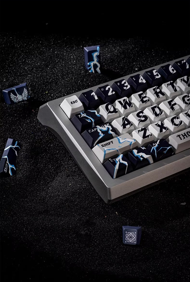 The God of Thunder themed personalized keycap set, PBT material Nordic mythology series, mechanical keyboard decorative keycap set
