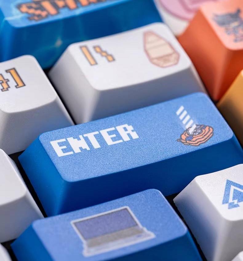 Digimon themed personalized keycap set, PBT material anime game culture peripheral products, mechanical keyboard decoration keycap set
