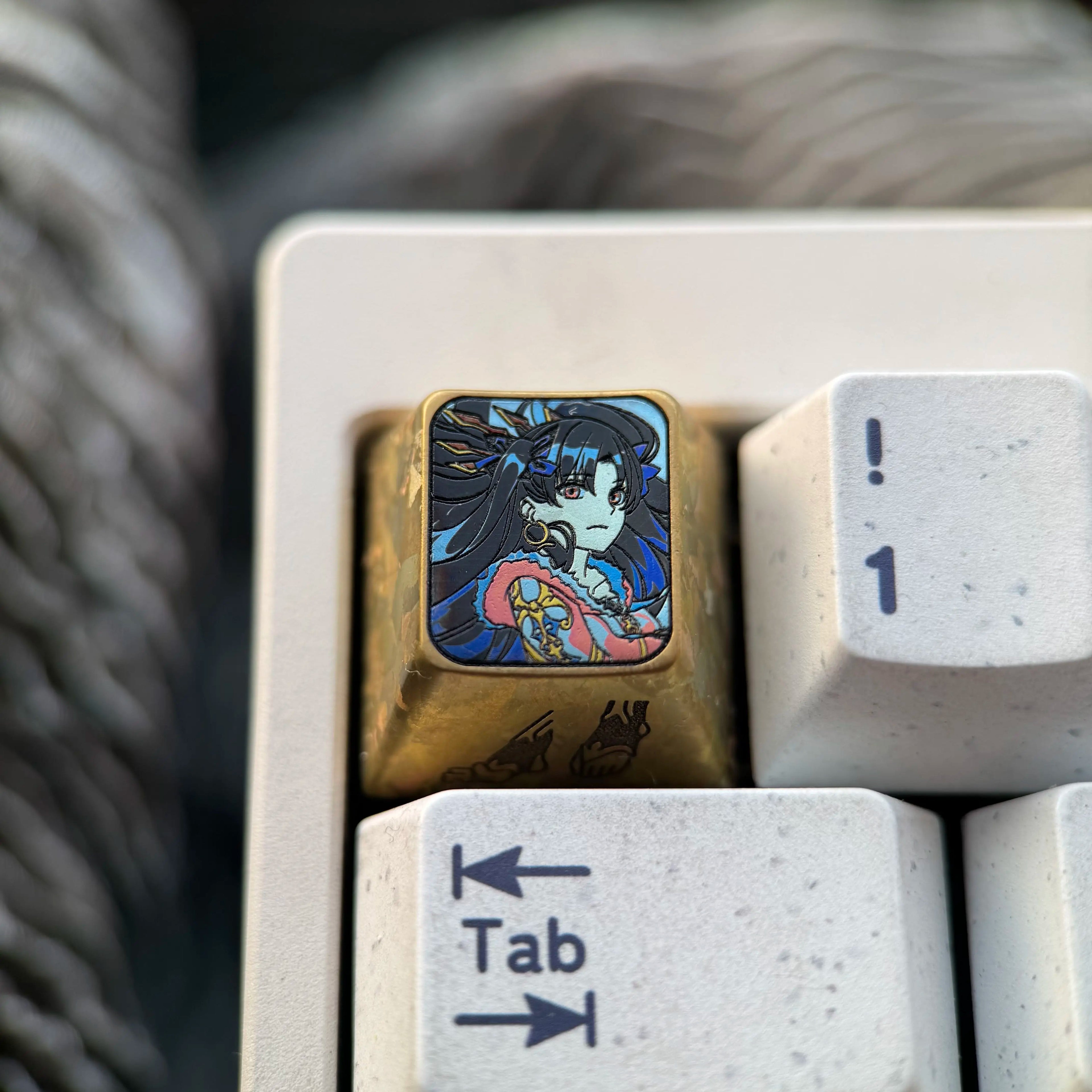 Fate/Grand Order, Ishtar theme, 1U titanium alloy personalized keycaps, anime and game culture creative art keycaps, mechanical keyboard decorative keycaps