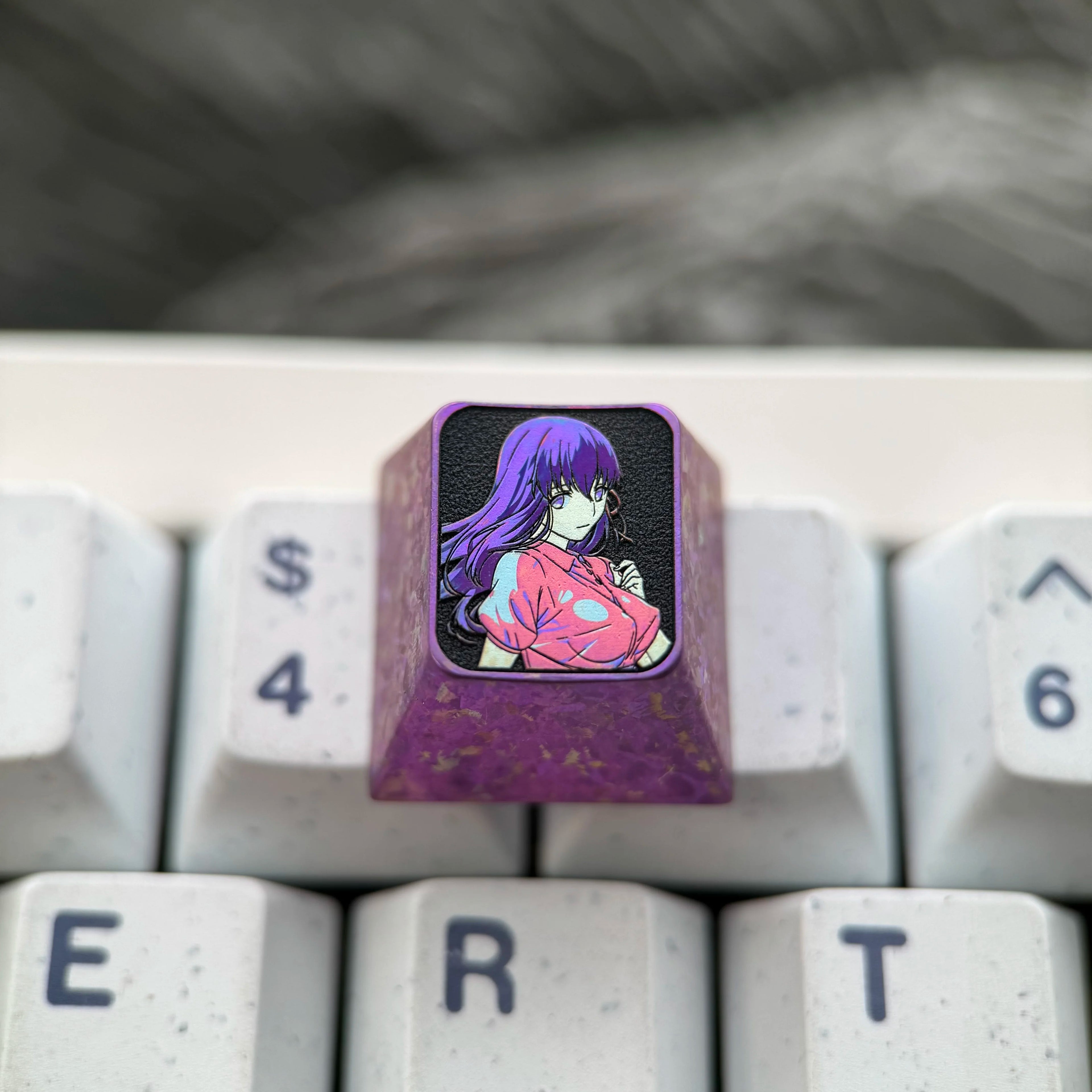 Fate/stay night, Matou Sakura, 1U titanium alloy personalized keycap, anime and game culture creative original factory highly decorative keycap
