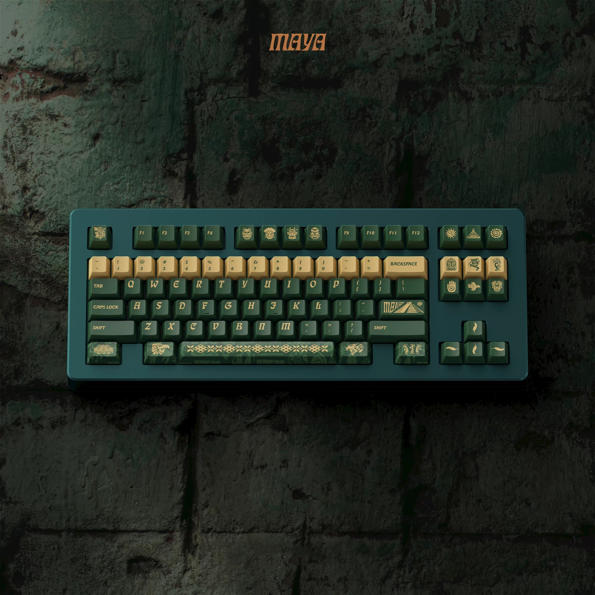 Maya ancient civilization themed keycaps, PBT material sublimation technology, mechanical keyboard themed personalized decorative keycaps