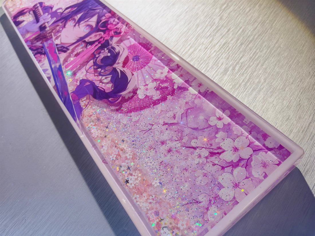 Sakura Girl with a Knife Keyboard Resin Handle, Palm Rest, Keyboard Peripheral Accessories