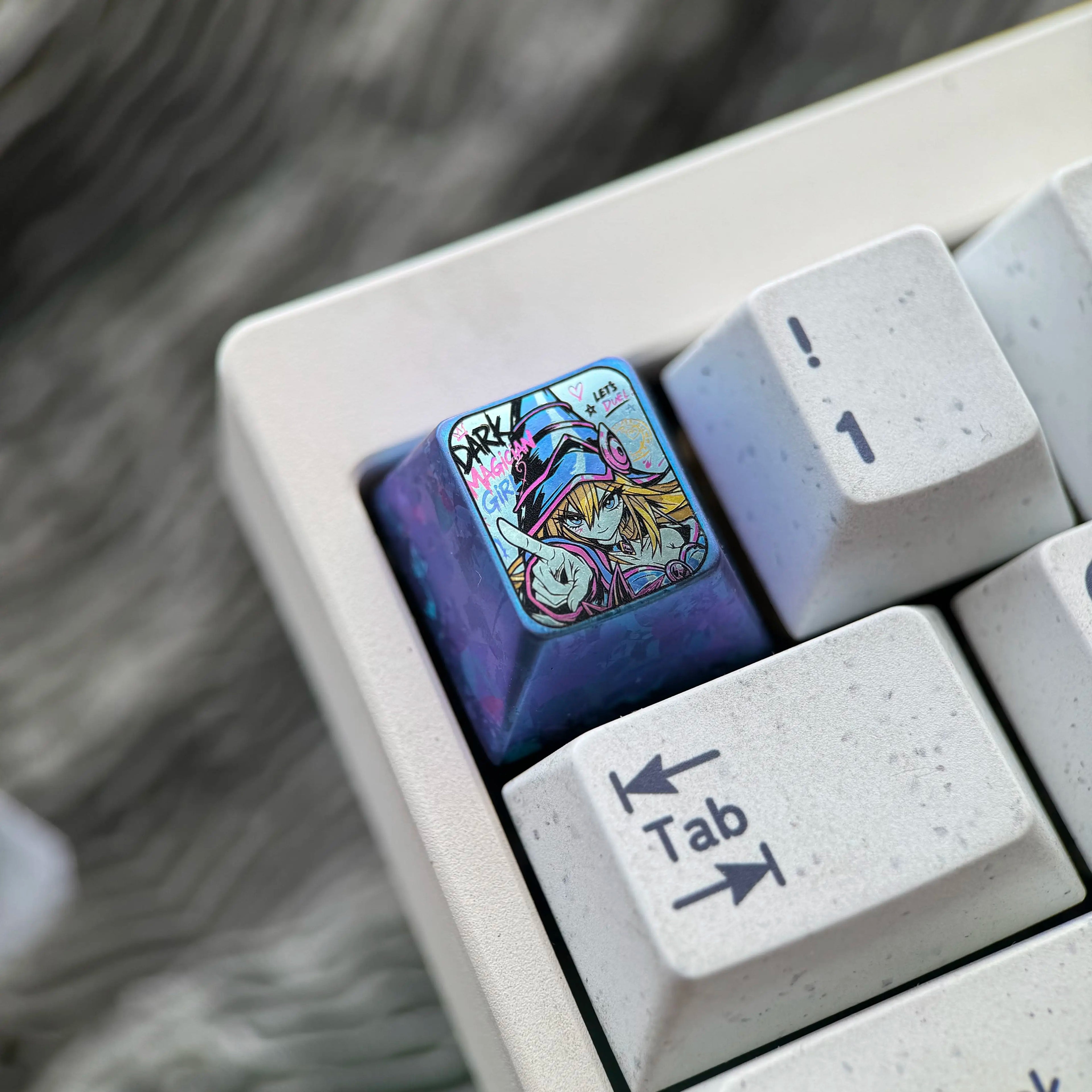 Yu-Gi-Oh! , Black Magician Girl, 1U titanium alloy personalized keycaps, anime and game cultural creative keycaps, mechanical keyboard decorative keycaps