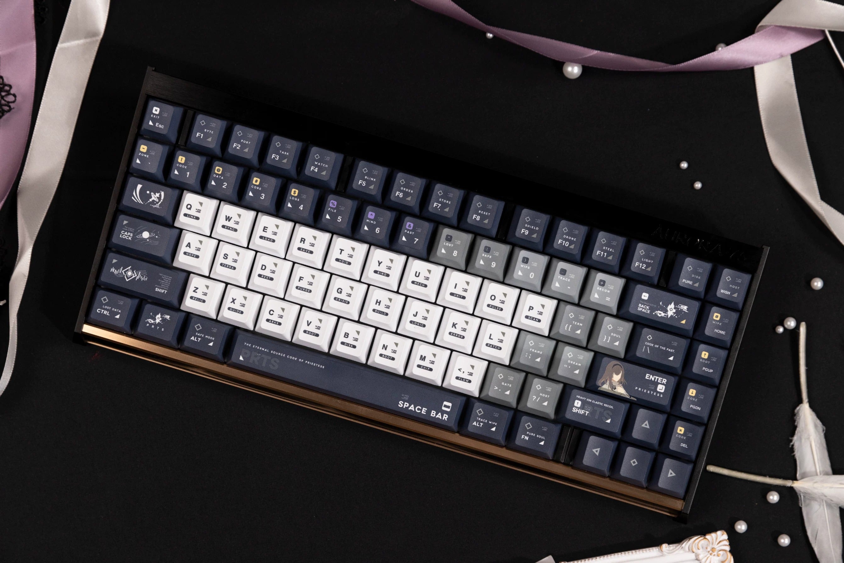 Arknights series,Priestess theme, custom set personalized keycap series, PBT material, compatible with 61/64/68/75/84/87/104 mechanical keyboard keycap set