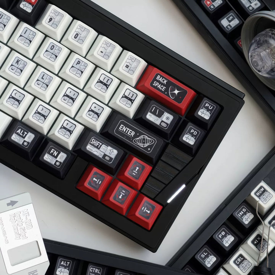Star Trek Theme Design Keycaps Set, PBT Original Factory Height, PBT material personalized keycaps, mechanical keyboard replacement keycap set, Compatible with 61/64/68/75/84/87/104 Key Mechanical Keyboard Keycap Set