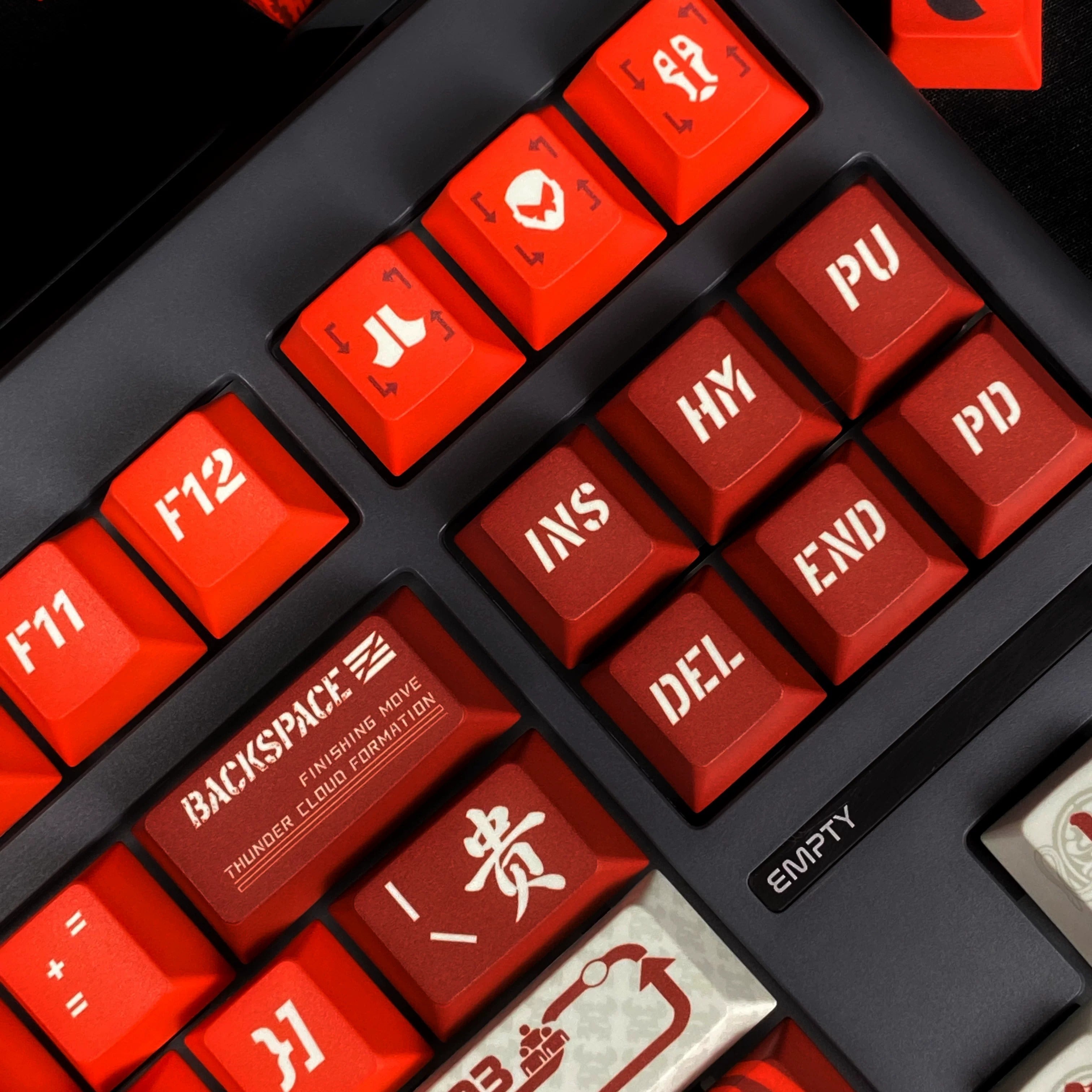 Pacific Rim theme, Crimson Typhoon,PBT material personalized keycaps, mechanical keyboard replacement keycap set, anime and game cultural and creative keycaps set, Compatible with 61/64/68/75/84/87/104 Key Mechanical Keyboard Keycap Set