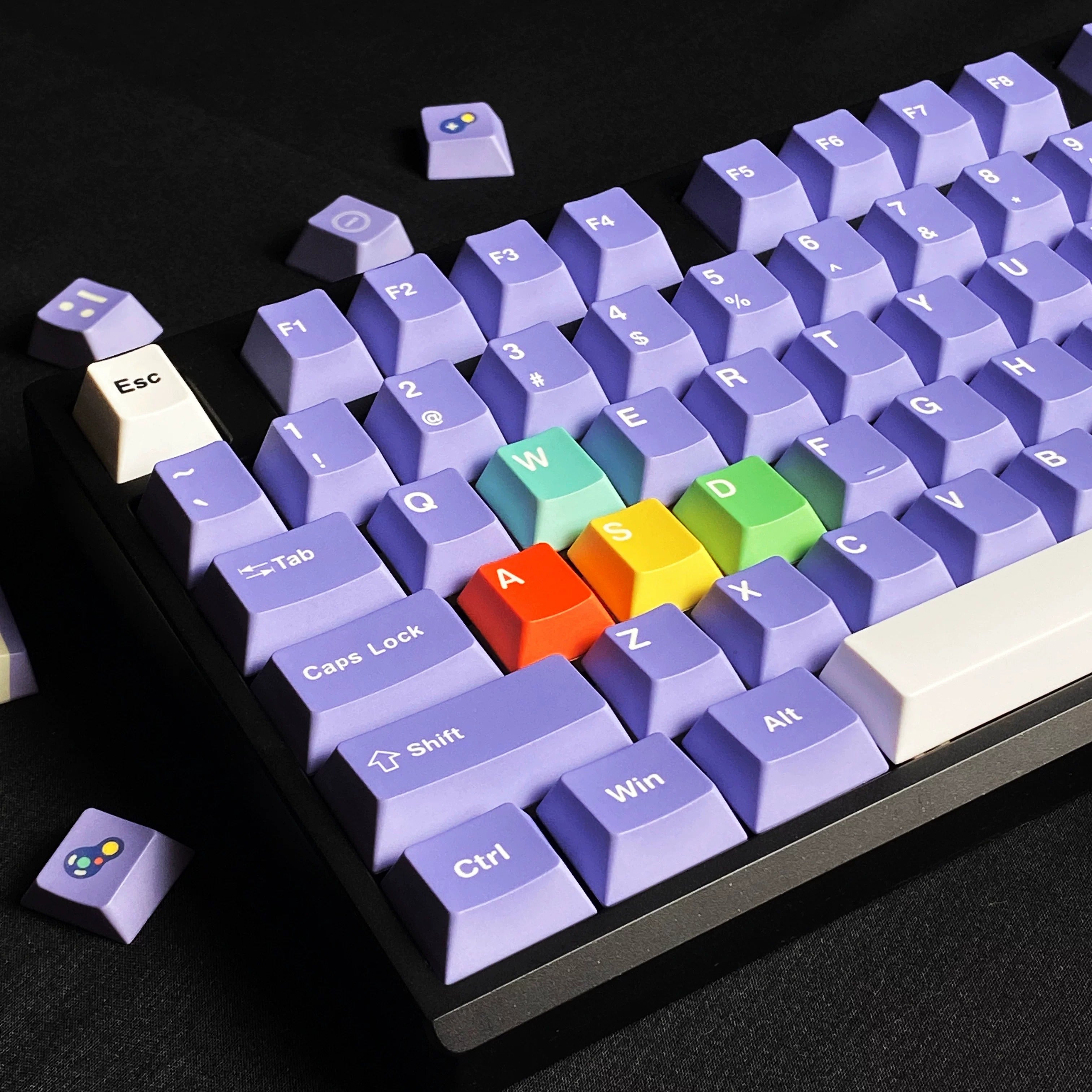 NGC game console theme retro game console design replaces keycaps, PBT material material personalized keycap set, Gaming keyboard, compatible with 61/64/68/75/84/87/104 mechanical keyboard replacement keycap