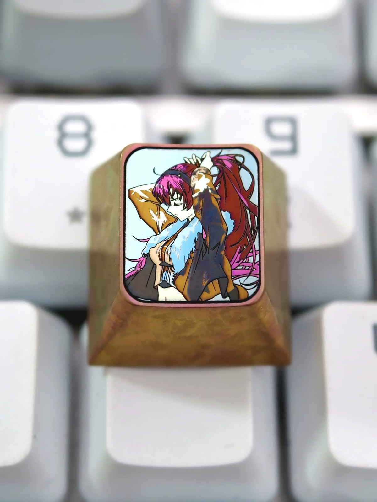 Mushoku Tensei: Jobless Reincarnation, Eris Greyrat 5 styles/1 U titanium alloy personalized keycaps, anime and game cultural creative keycaps, mechanical keyboard decorative keycaps
