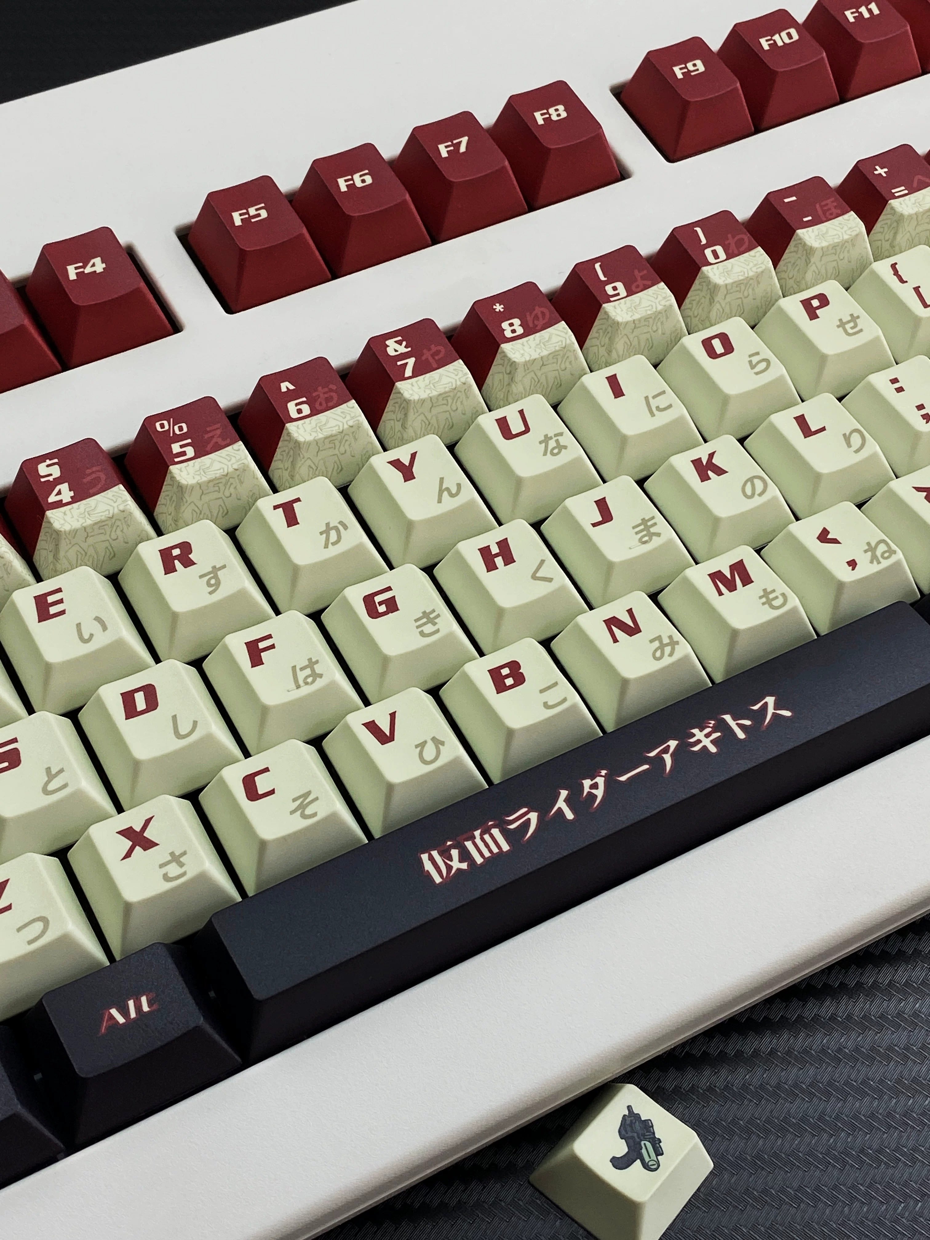 Masked Rider Agito Theme Design Set Keycaps, PBT Material Original Factory Highly Personalized Keycap Set, Anime Game Theme Keycaps, Suitable for 61/64/68/75/84/87/104 Key Mechanical Keyboard
