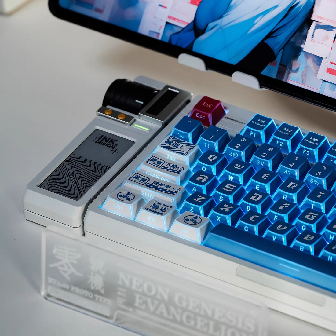 EVA series, Ayanami Rei theme, folded translucent personalized keycap theme series, PBT material anime game theme creative keycap set