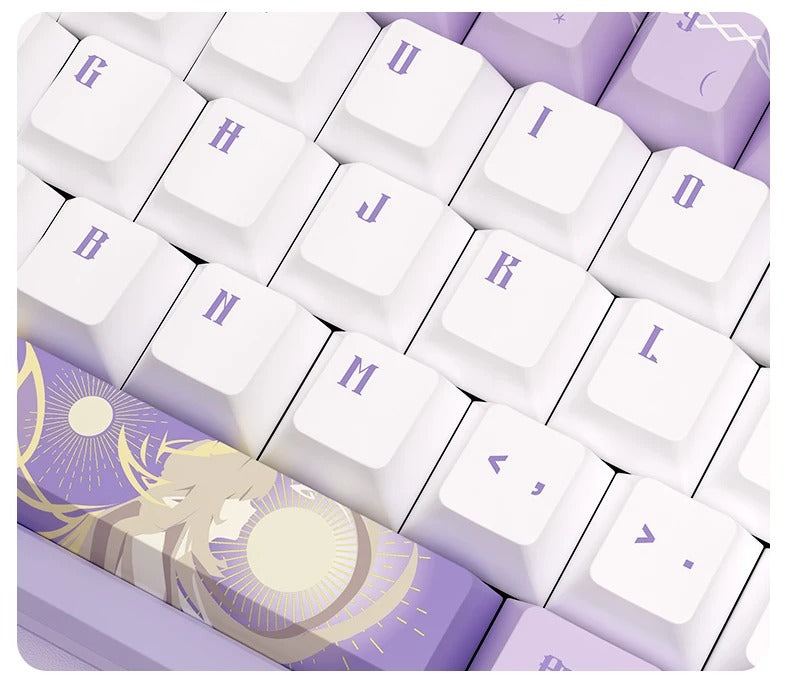 Genshin Impact,Nicole Reeyn PBT material personalized keycap set, anime keycap culture peripheral mechanical keyboard decoration keycaps, Compatible with 61/64/68/75/84/87/104 key mechanical keyboard keycap set
