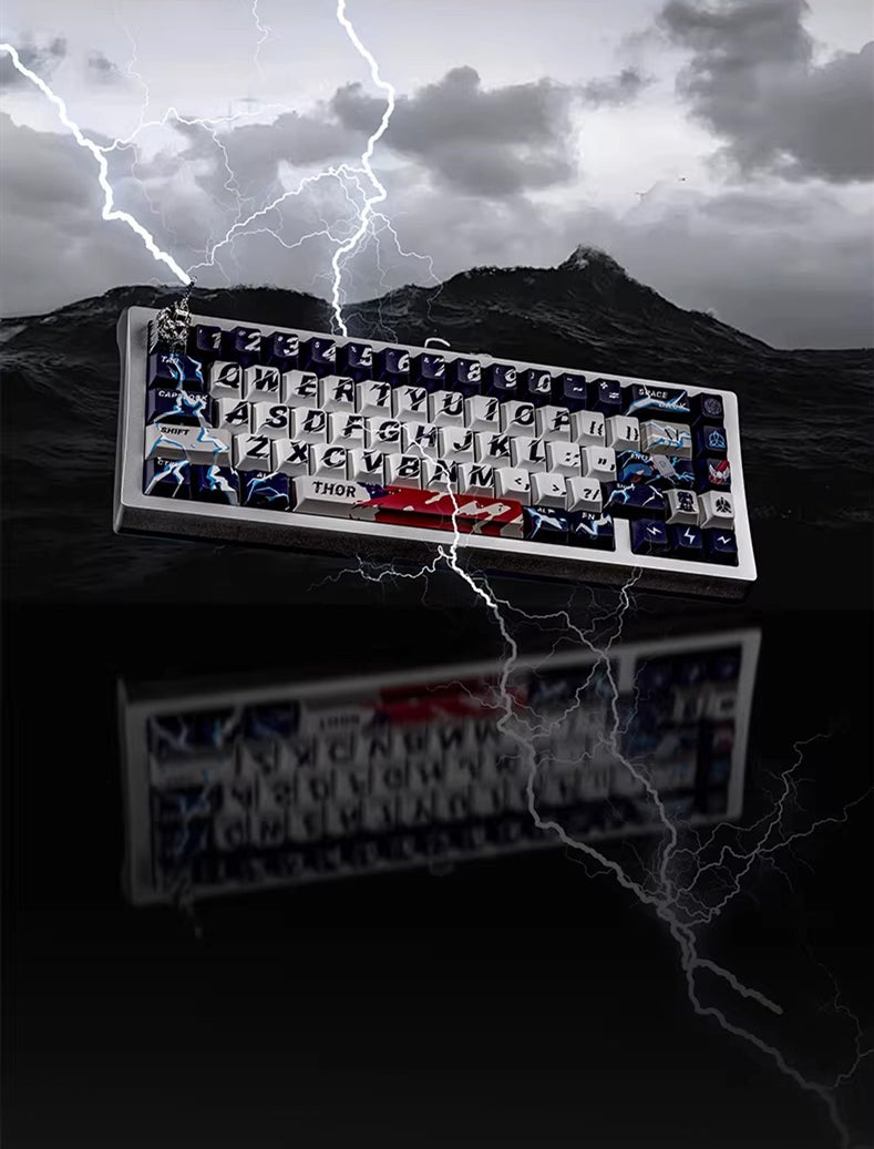 The God of Thunder themed personalized keycap set, PBT material Nordic mythology series, mechanical keyboard decorative keycap set