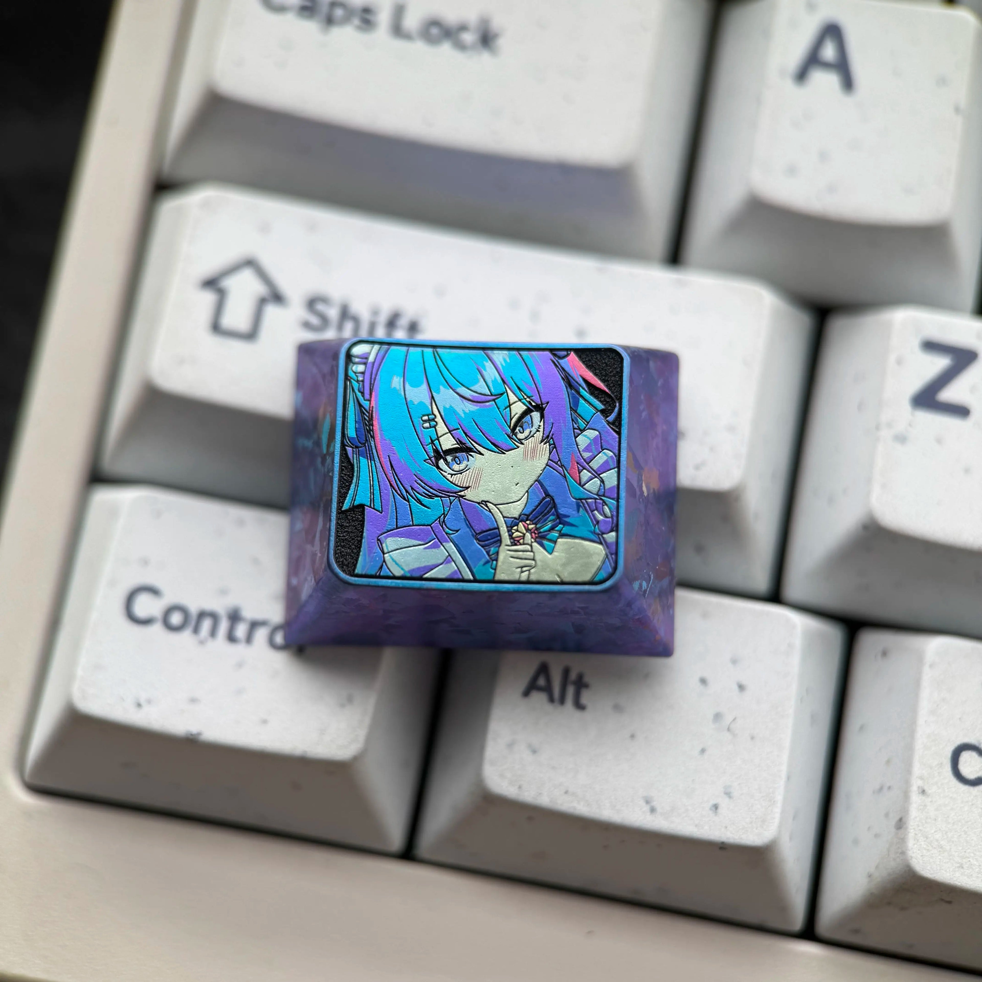 Hoshimachi Suisei Collection Titanium Mechanical Keyboard Keycaps 1.25U Series Customized Titanium Alloy Personalized Decorative Keycaps