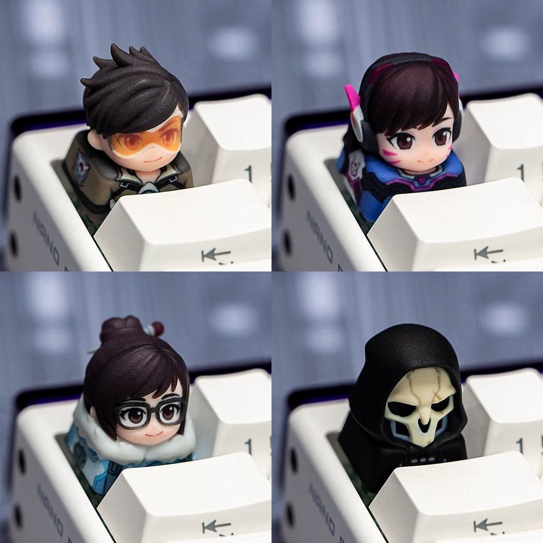 Overwatch, printed with multi-color resin, not corroded or faded, three-dimensional modeling, anime, gaming, cultural creativity, personalized keycaps, mechanical keyboard decoration keycaps