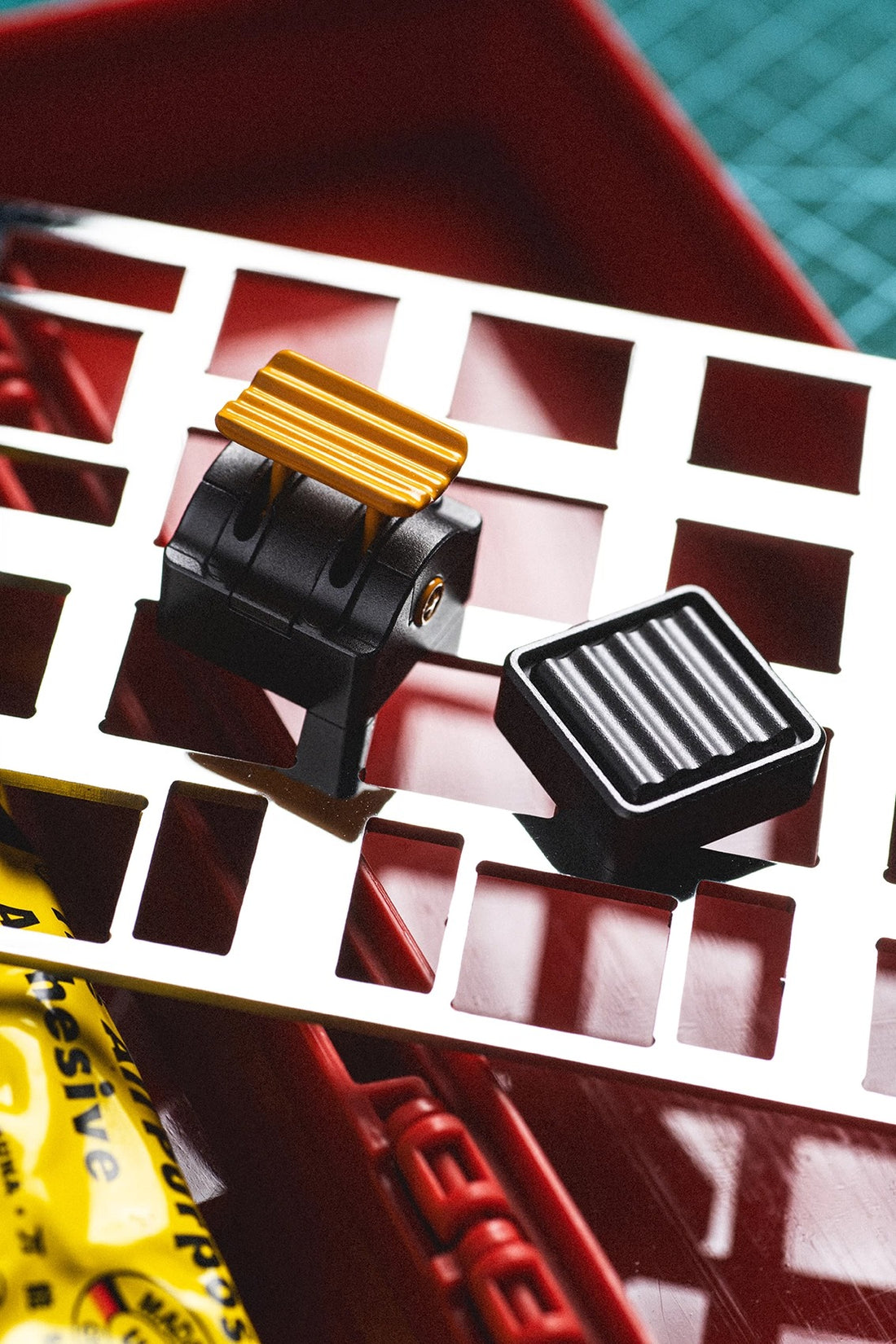 Industrial style, pusher+wave grille, aluminum alloy metal anode personalized keycaps, mechanical keyboard industrial decorative keycaps