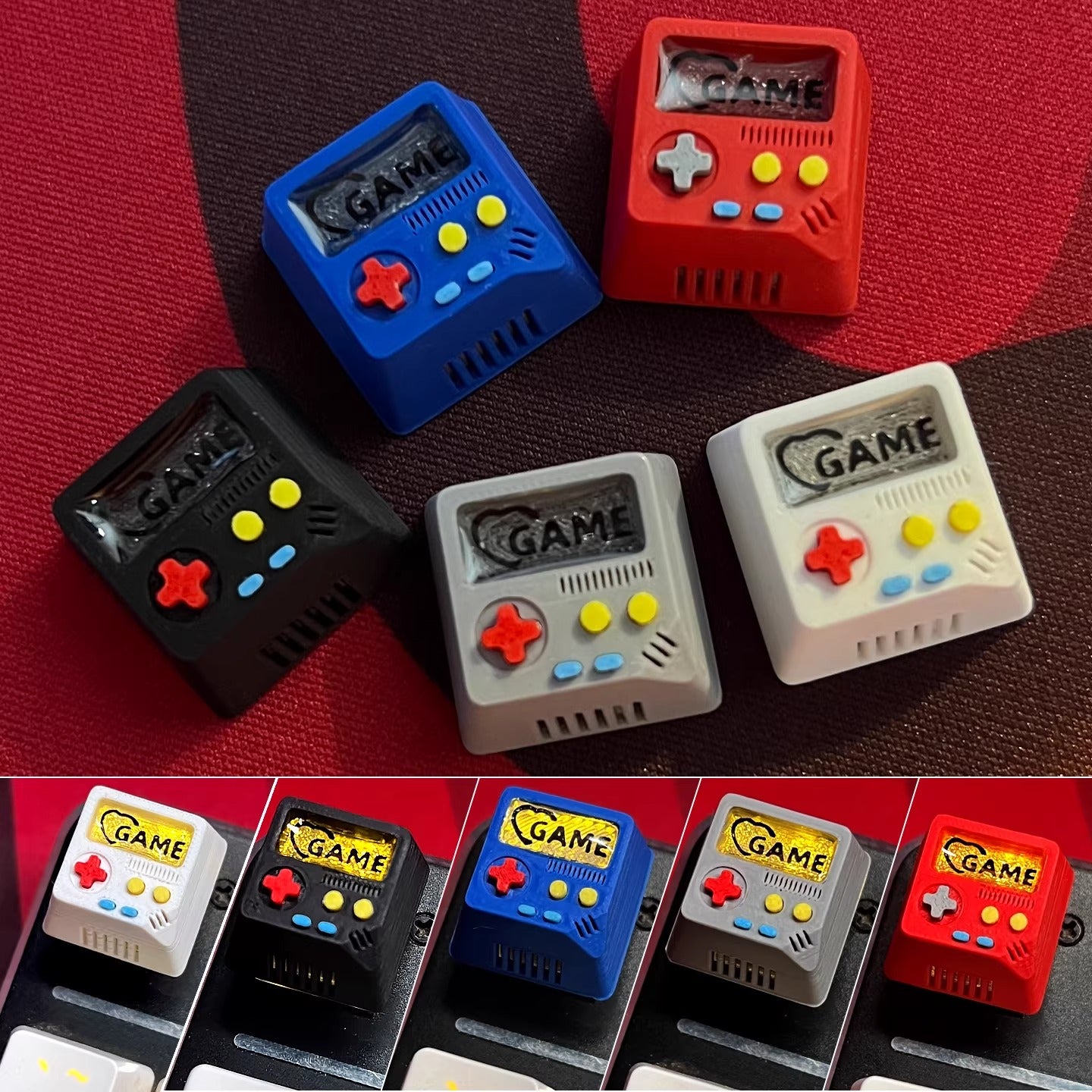 Game boy, 3D printed resin material personalized keycap, game themed translucent decorative keycap