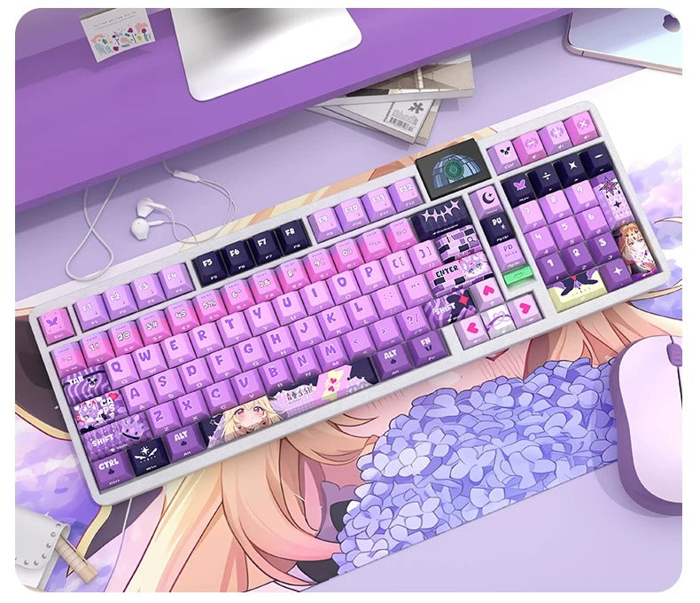 Star Detective Precure! Theme, Moria Ruruka, PBT material original factory highly personalized keycap set, anime game keycap set, suitable for 61/64/68/75/84/87/104 key mechanical keyboard