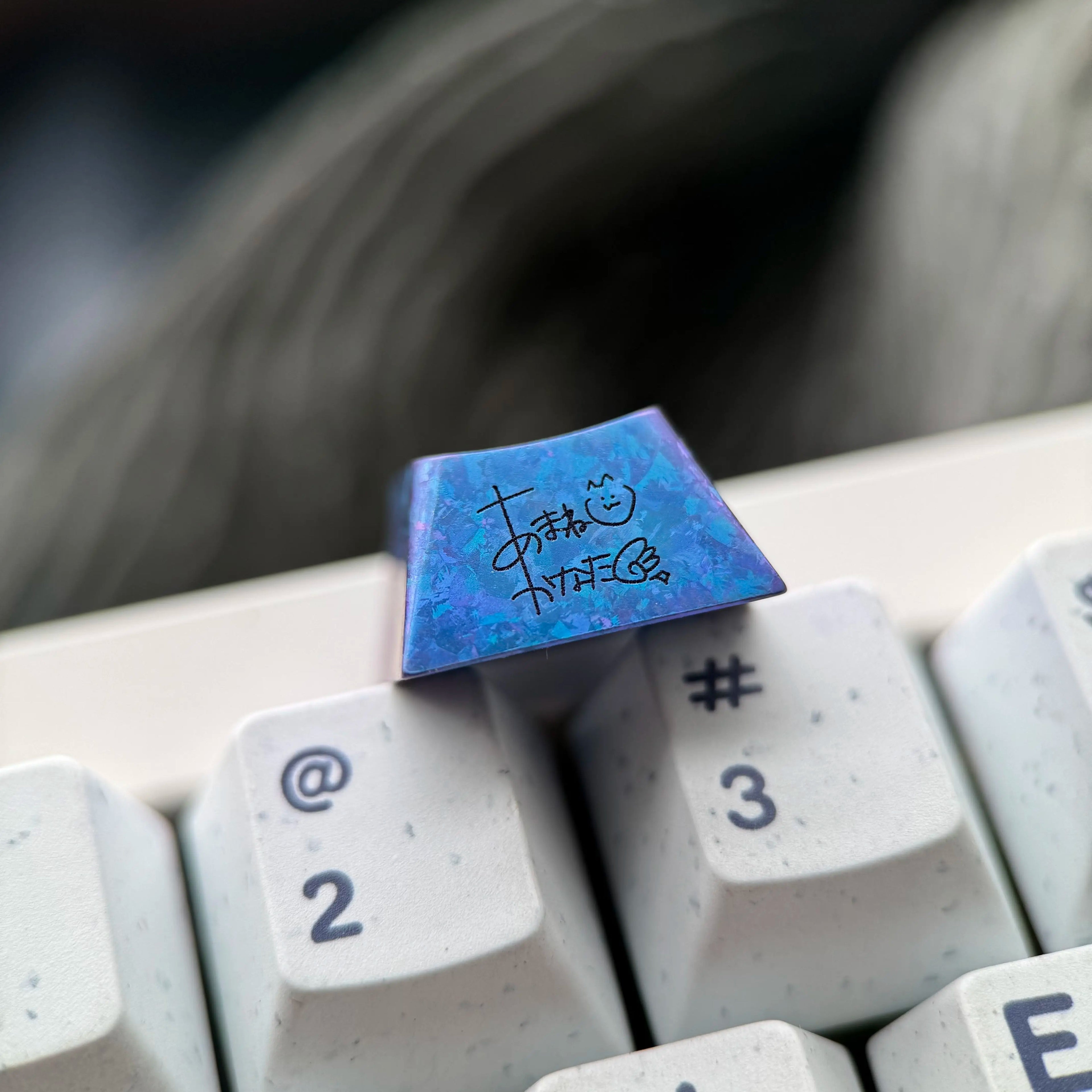 Amane Kanata, 1U titanium alloy personalized keycap, anime and game culture creative mechanical keyboard decoration keycap