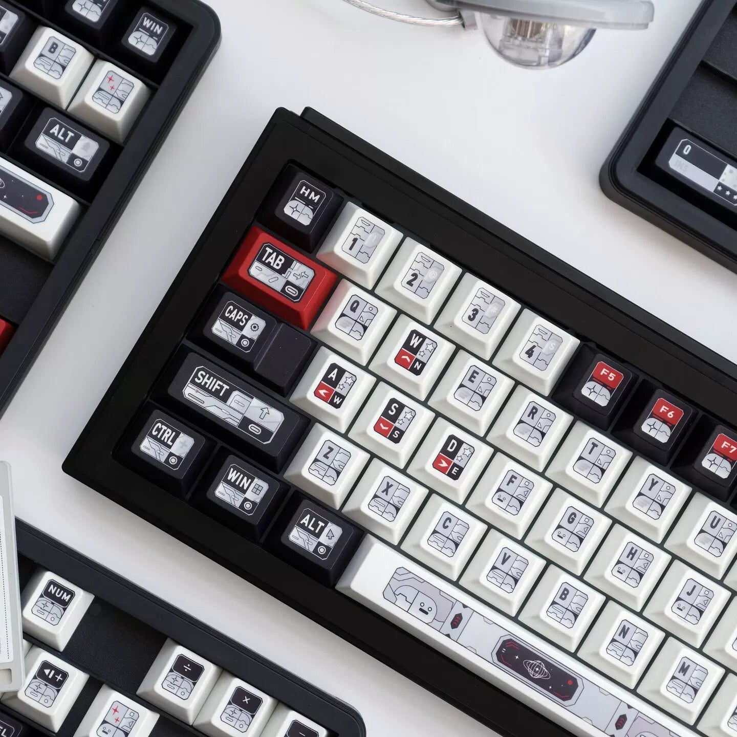 Star Trek Theme Design Keycaps Set, PBT Original Factory Height, PBT material personalized keycaps, mechanical keyboard replacement keycap set, Compatible with 61/64/68/75/84/87/104 Key Mechanical Keyboard Keycap Set