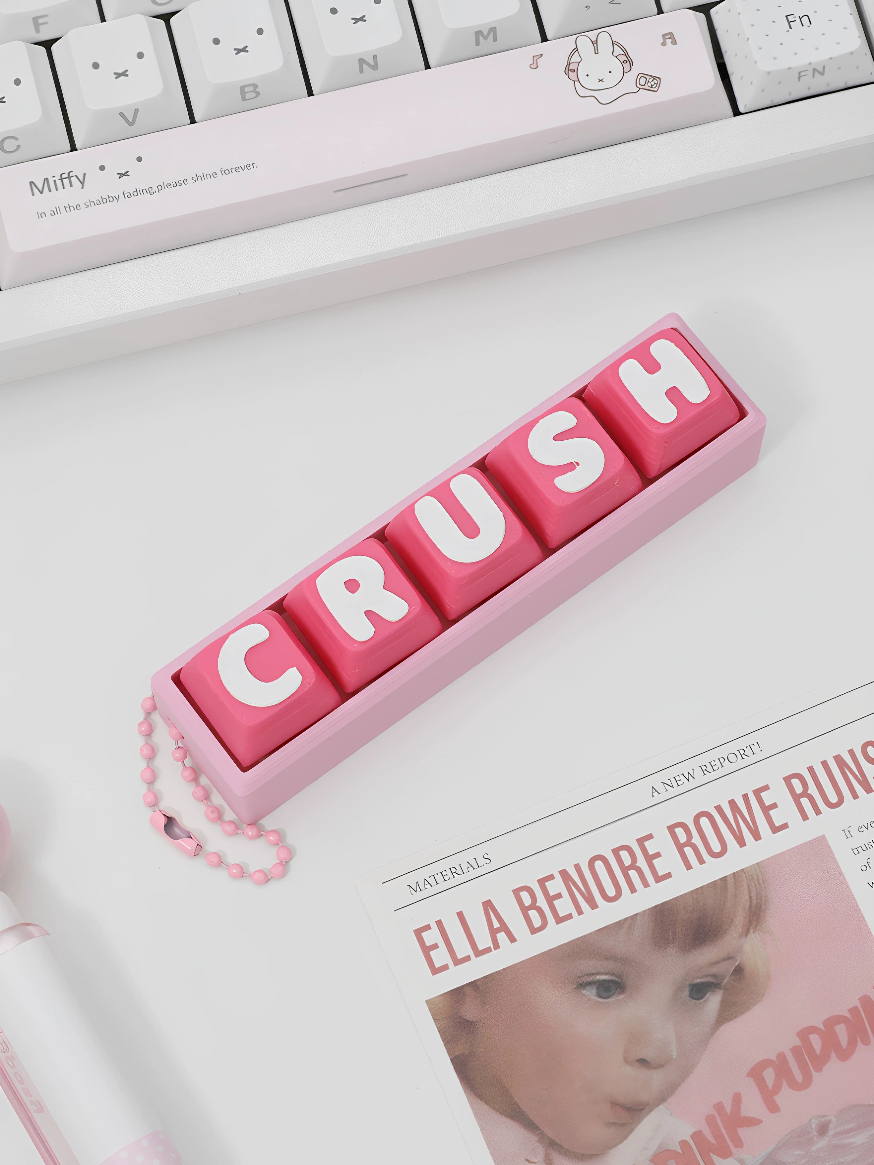 Cute letter combinations, love,switch tester, keycap keychain, cat themed keycap switch mechanical keyboard creative peripheral cultural products.