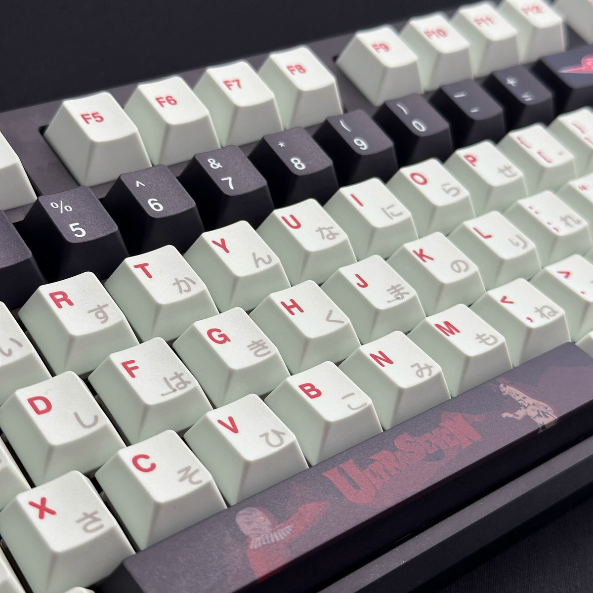 UltraSeven theme, PBT material, sublimation, Anime games Personalized keycap set, original factory height mechanical keyboard decorative keycap set,anime keycap set suitable for 61/64/68/75/84/87/104 Key Mechanical Keyboard