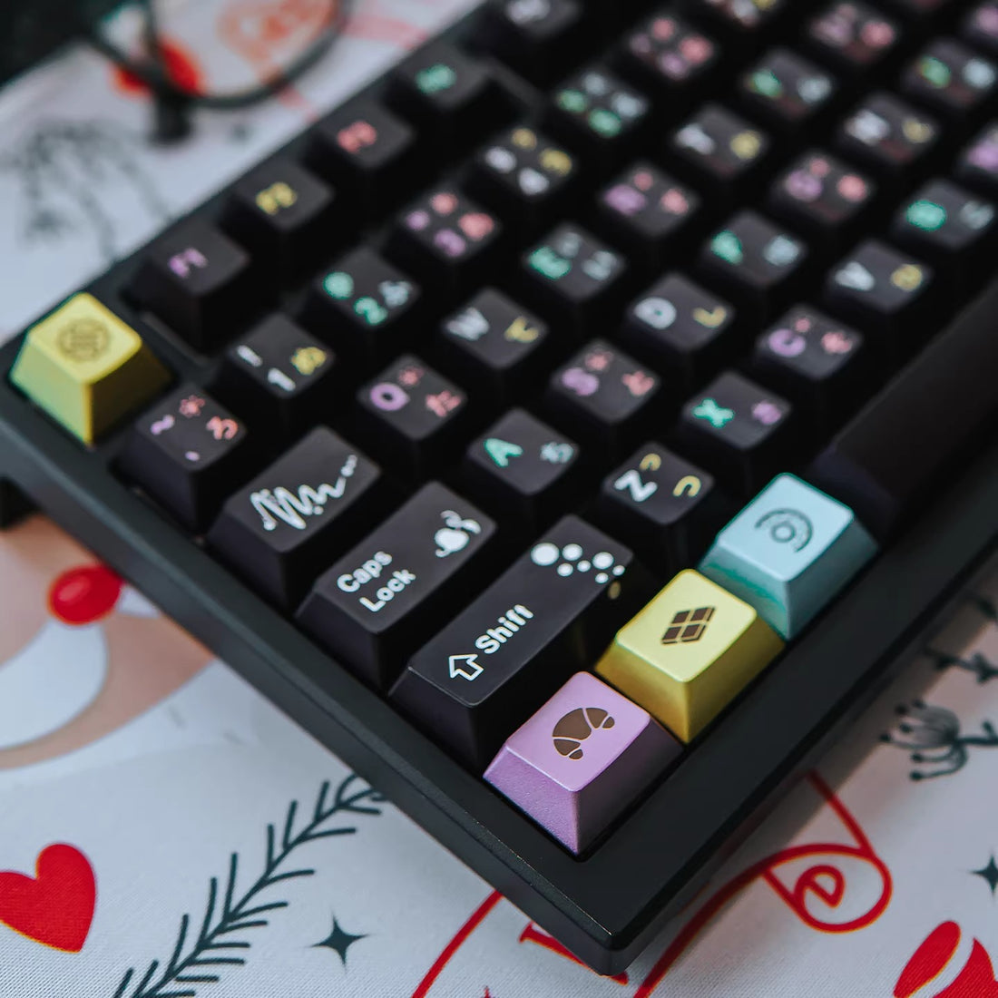 Afternoon Tea Series Keyboard Keycap Set, PBT Material Metallic Paint Texture, Mechanical Keyboard Decorative Keycap Set