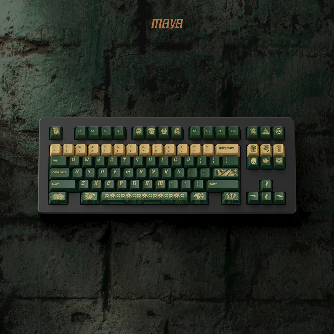 Maya ancient civilization themed keycaps, PBT material sublimation technology, mechanical keyboard themed personalized decorative keycaps