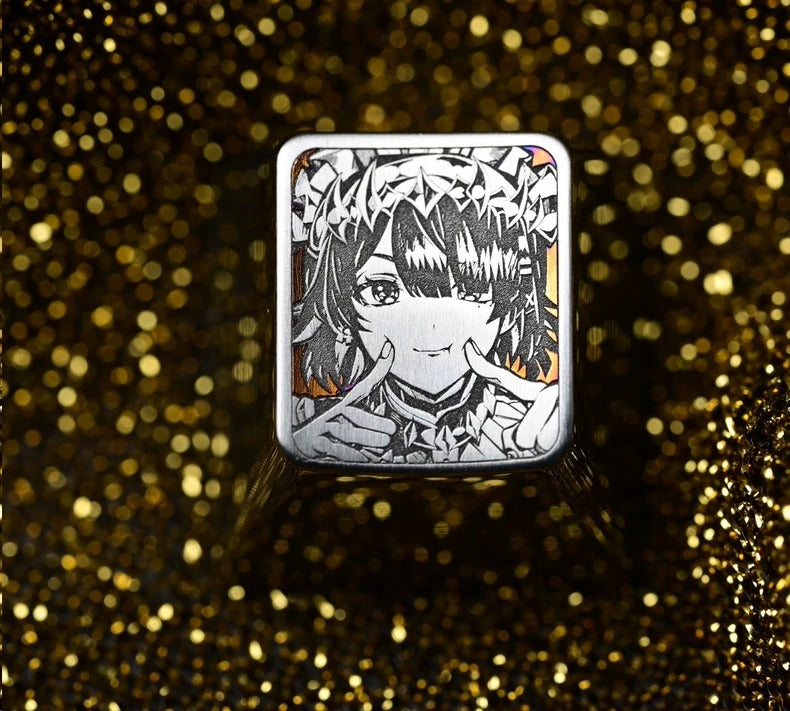Zenless Zone Zero,Ellen Joe,1 U titanium alloy metal personalized keycaps, anime oil painting cultural creative keycaps, mechanical keyboard artistic decorative keycaps