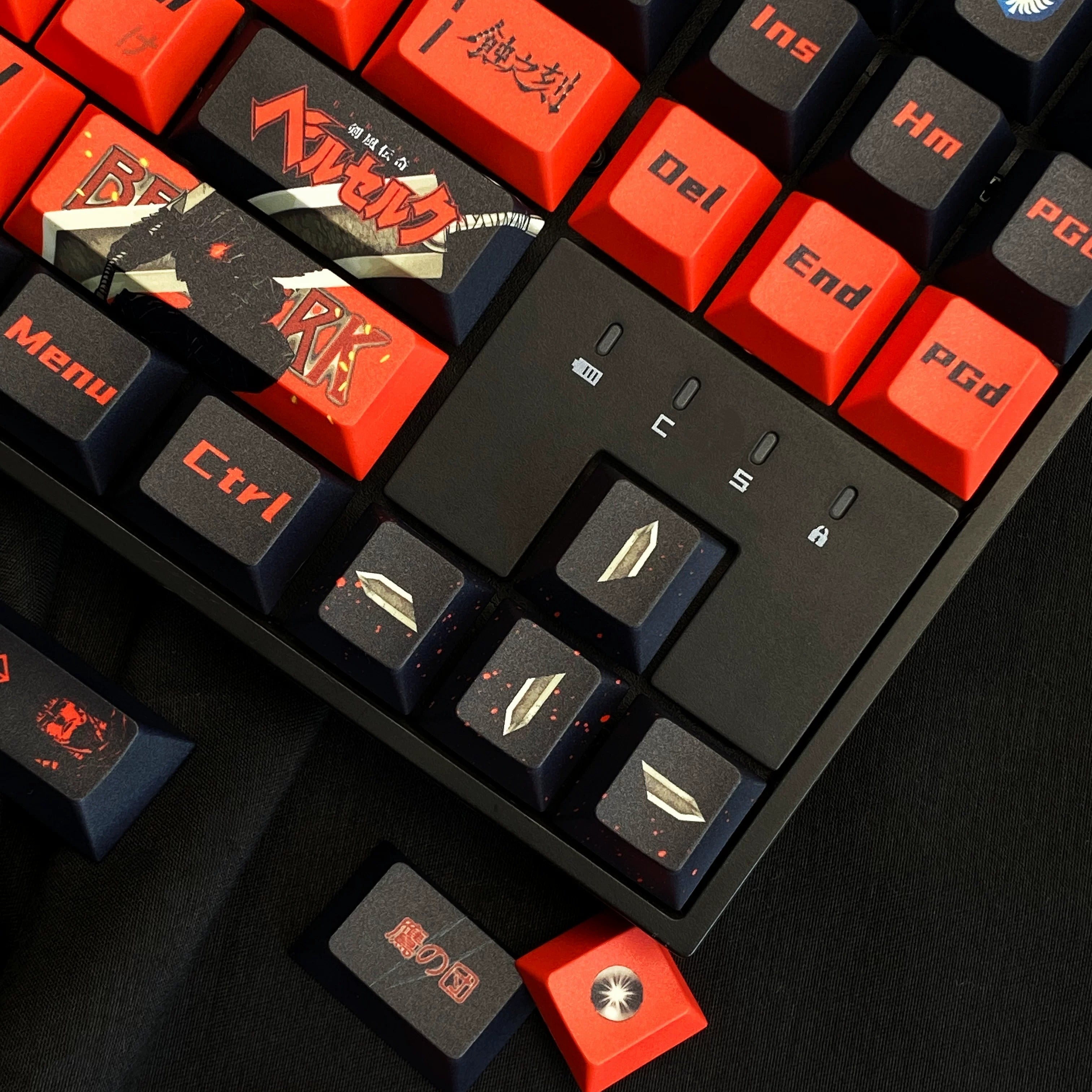Berserk themed design set keycaps, PBT material original factory highly personalized keycap set, anime game keycap set, suitable for 61/64/68/75/84/87/104 key mechanical keyboards