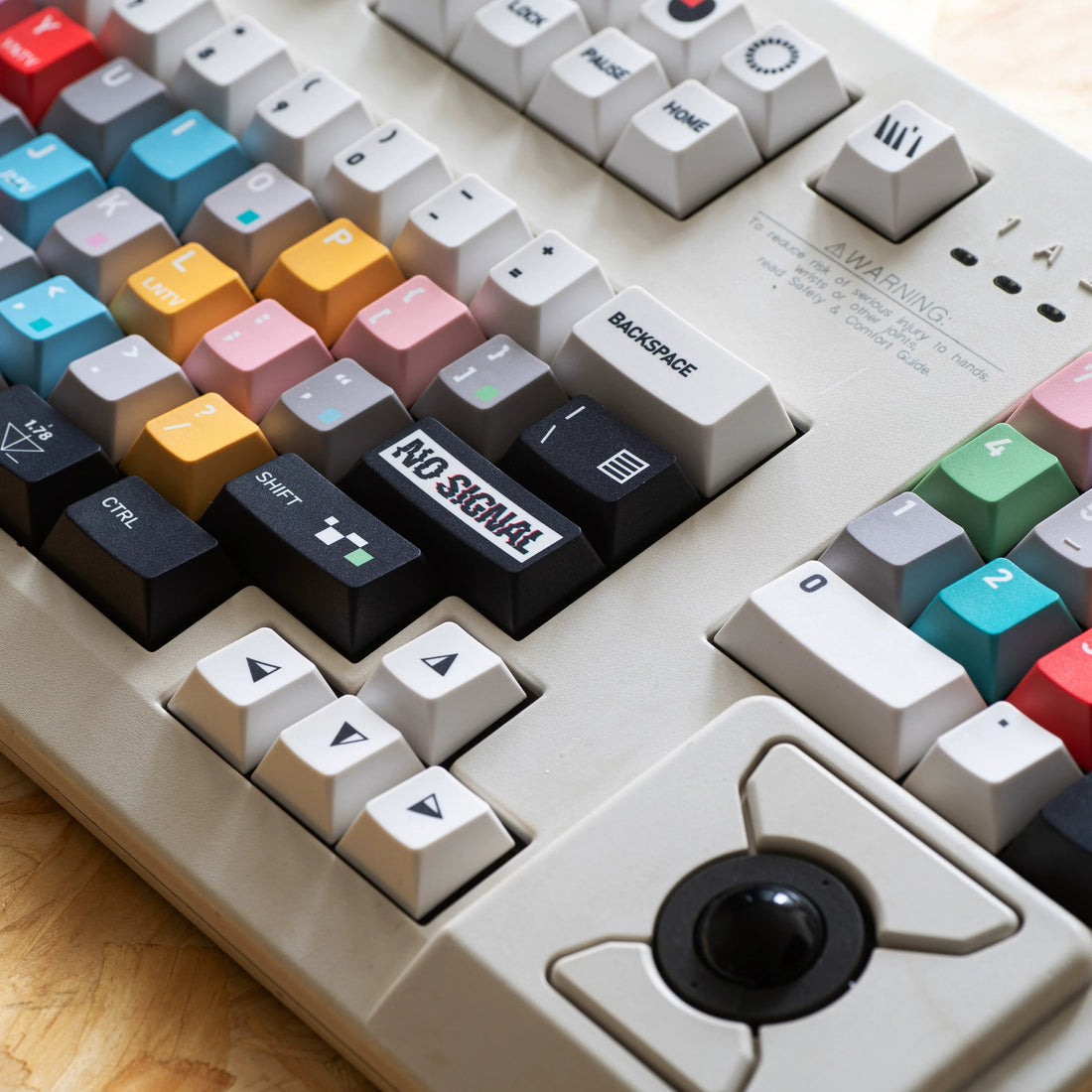 Shutdown theme design color collage PBT material personalized keycap set, mechanical keyboard replacement decorative keycaps, compatible with 61/64/68/75/84/87/104 key mechanical keyboard