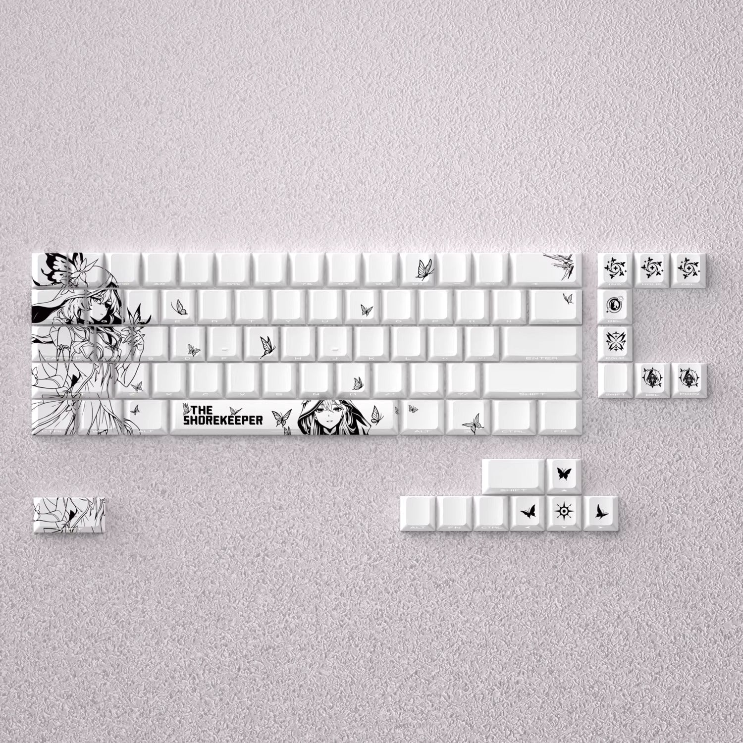 Wuthering Waves series, The Shorekeeper theme, original high PBT material compatible MX switch mechanical keyboard, anime game theme set keycaps, mechanical keyboard replacement keycap set