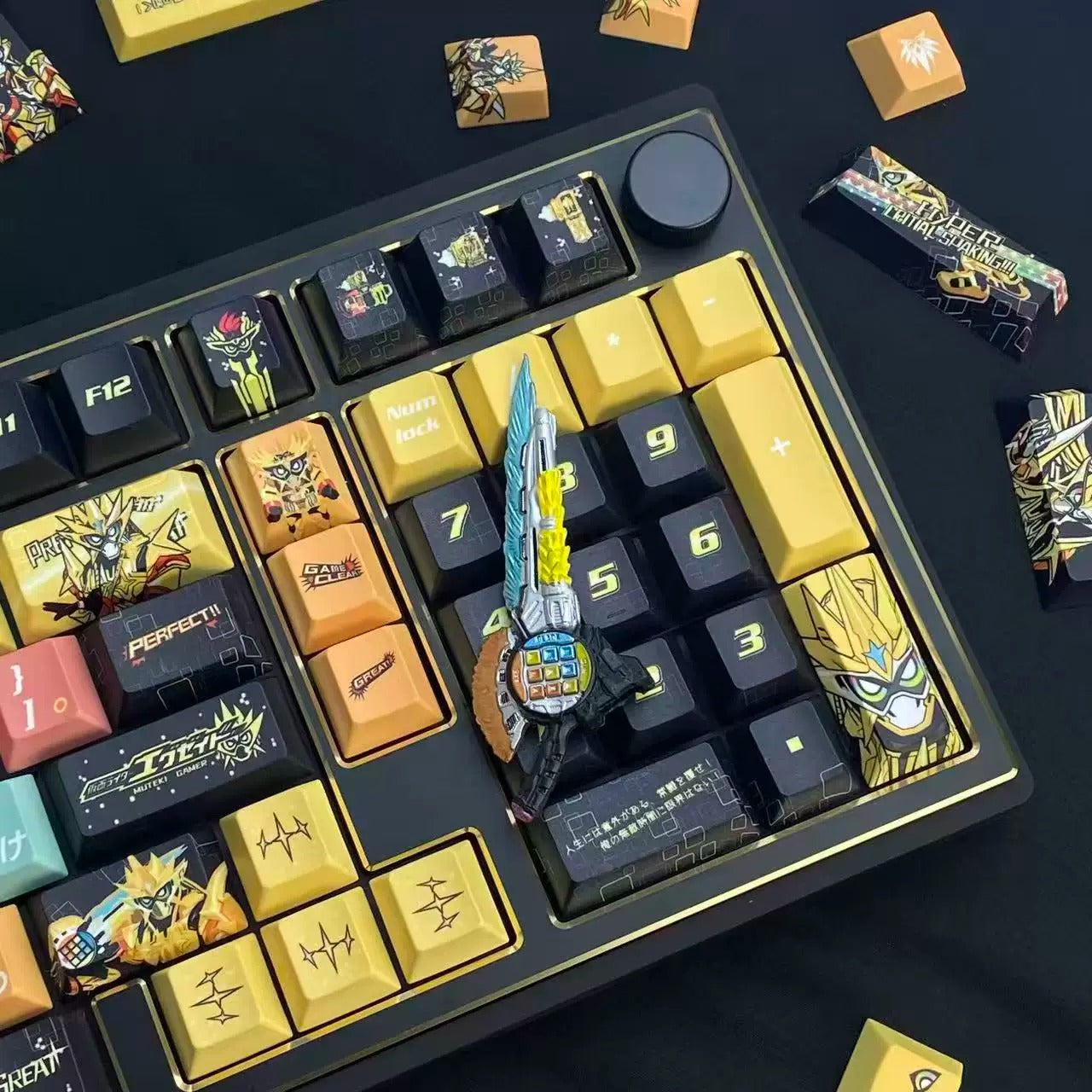 Muteki Gamer theme design personalized keycap set, PBT material sublimation process, anime keycap set suitable for 61/64/68/75/84/87/104 Key Mechanical Keyboard