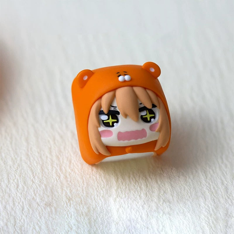Doma Umaru, Multi colored resin cartoon character personalized keycaps, anime and game cultural creative keycaps, mechanical keyboard decorative keycaps