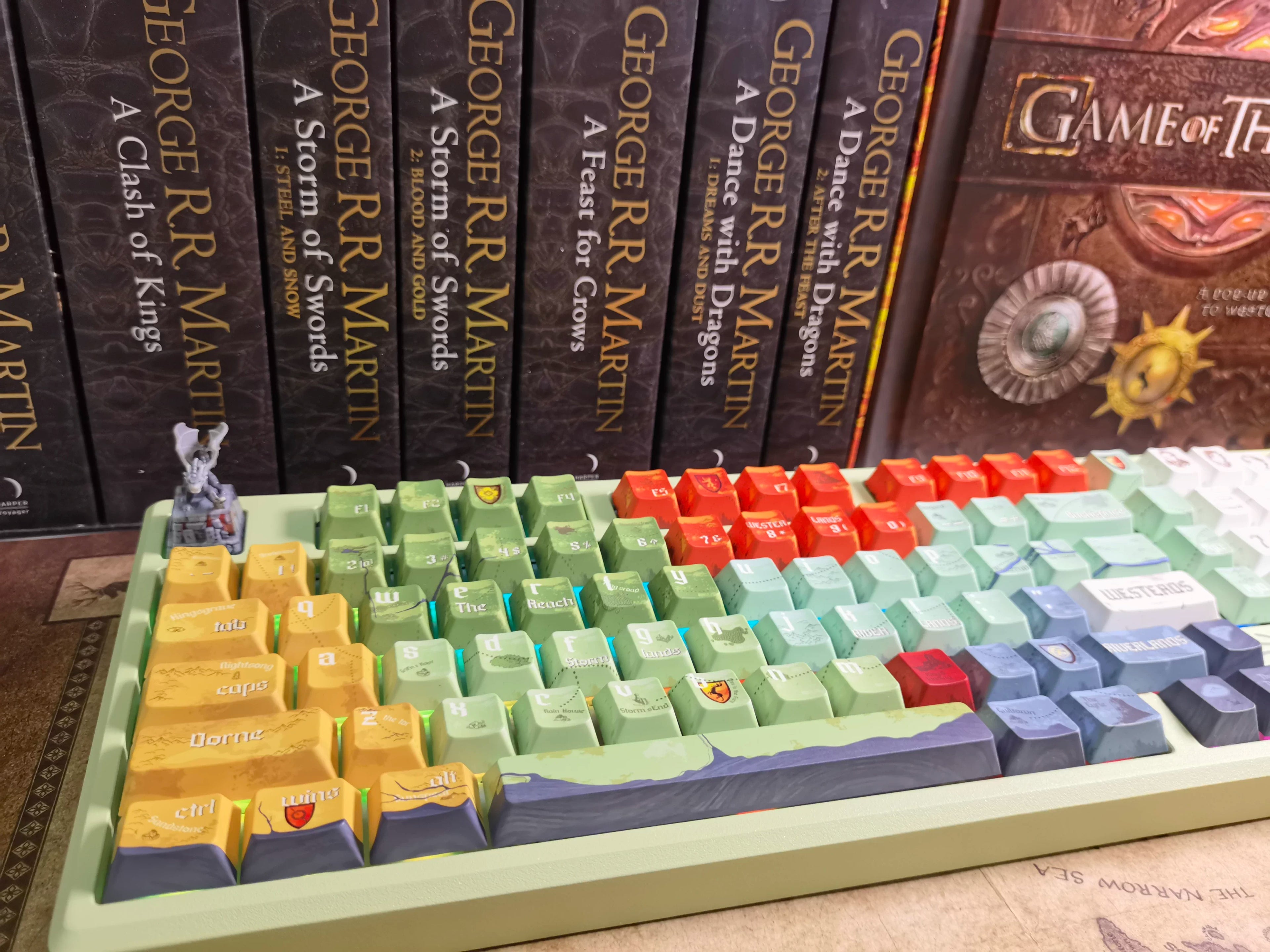 A Song of Ice and Fire themed keycap set, PBT material, sublimation technology, animation cartoon decoration keycap set