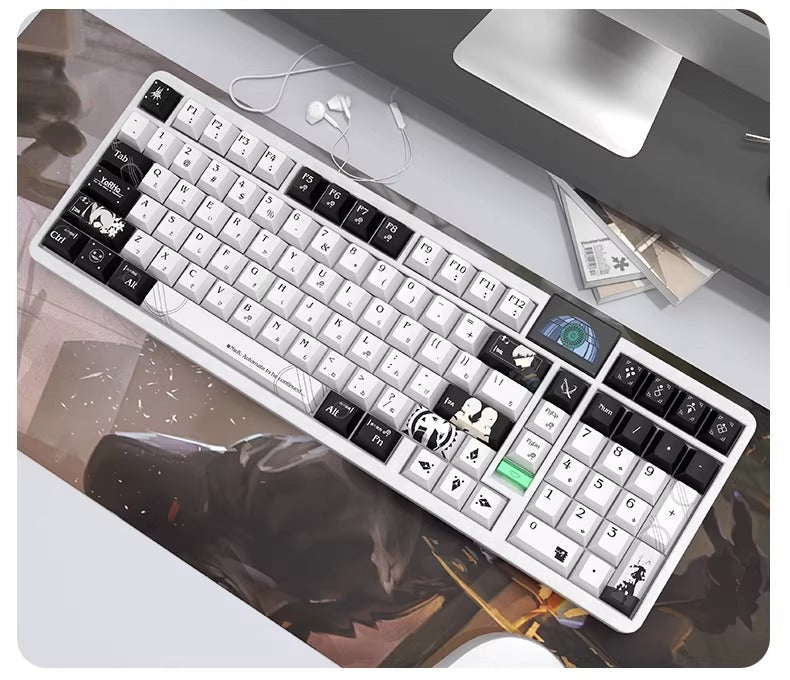 NieR: Automata theme, black and white PBT material personalized keycap set, game culture creative decorative keycaps