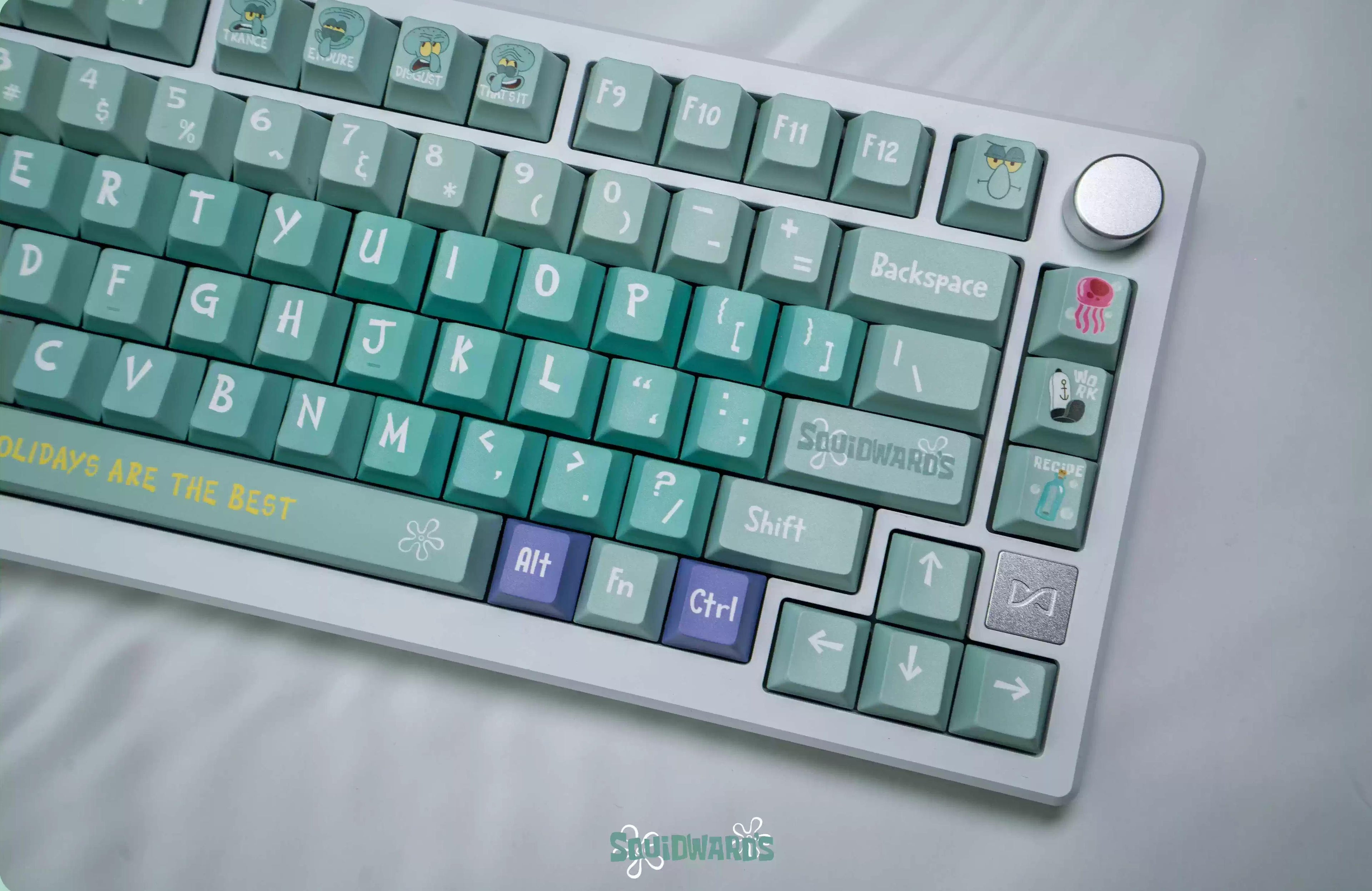 SpongeBob SquarePants, Squidward Quincy Tentacles themed personalized keycap set, PBT material factory height, creatively decorated keycaps