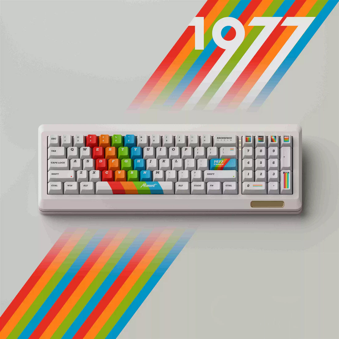 Original retro Polaroid keycap 1977 factory height 176 key PBT five sided thermal sublimation mechanical keyboard personalized keycap set
