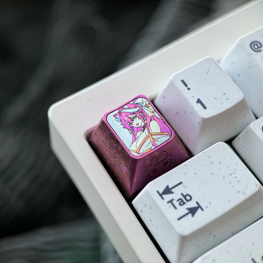 Raora Panthera theme design, 1U titanium alloy personalized keycaps, anime and game music mechanical keyboard creative decorative keycaps