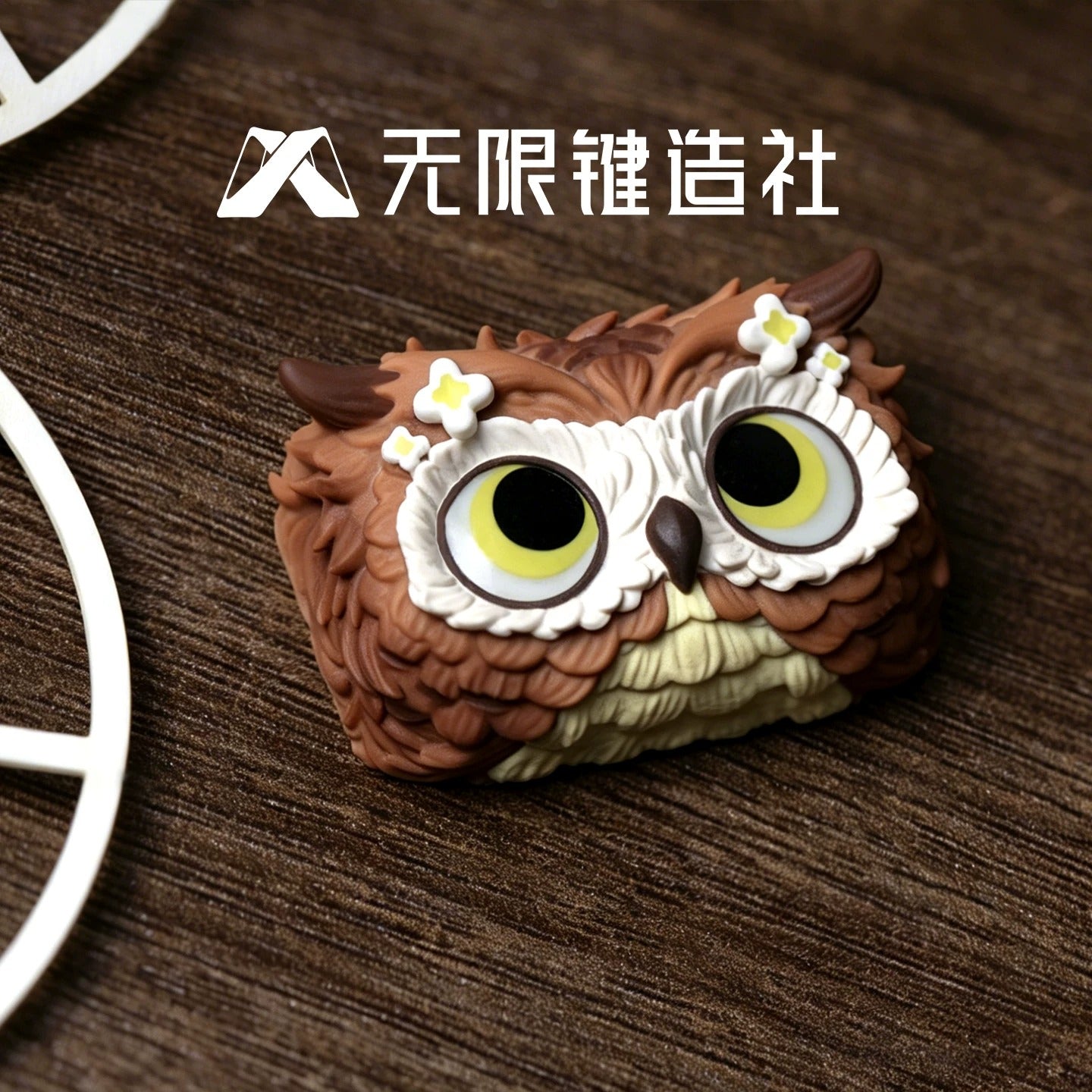 Owl shaped design personalized keycaps, 1.5U multi-color resin handmade art keycaps, mechanical keyboard decorative keycaps