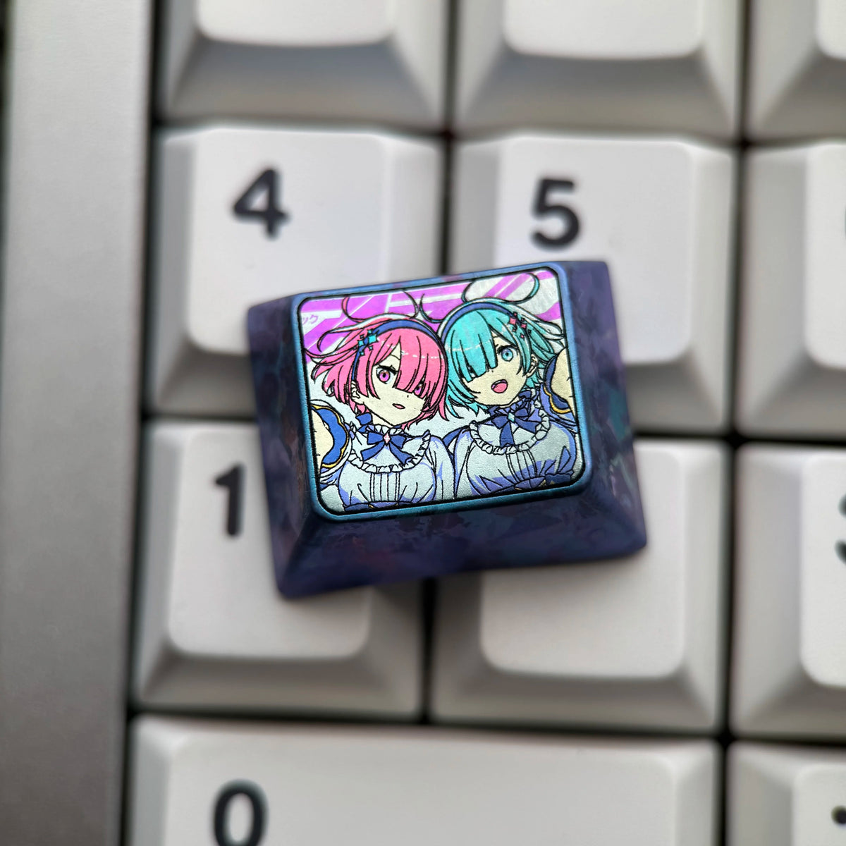 Re:Life in a different world from zero, Rem, Big key collection set Titanium alloy personalized keycaps, anime and game cultural creative keycaps, mechanical keyboard decorative keycaps