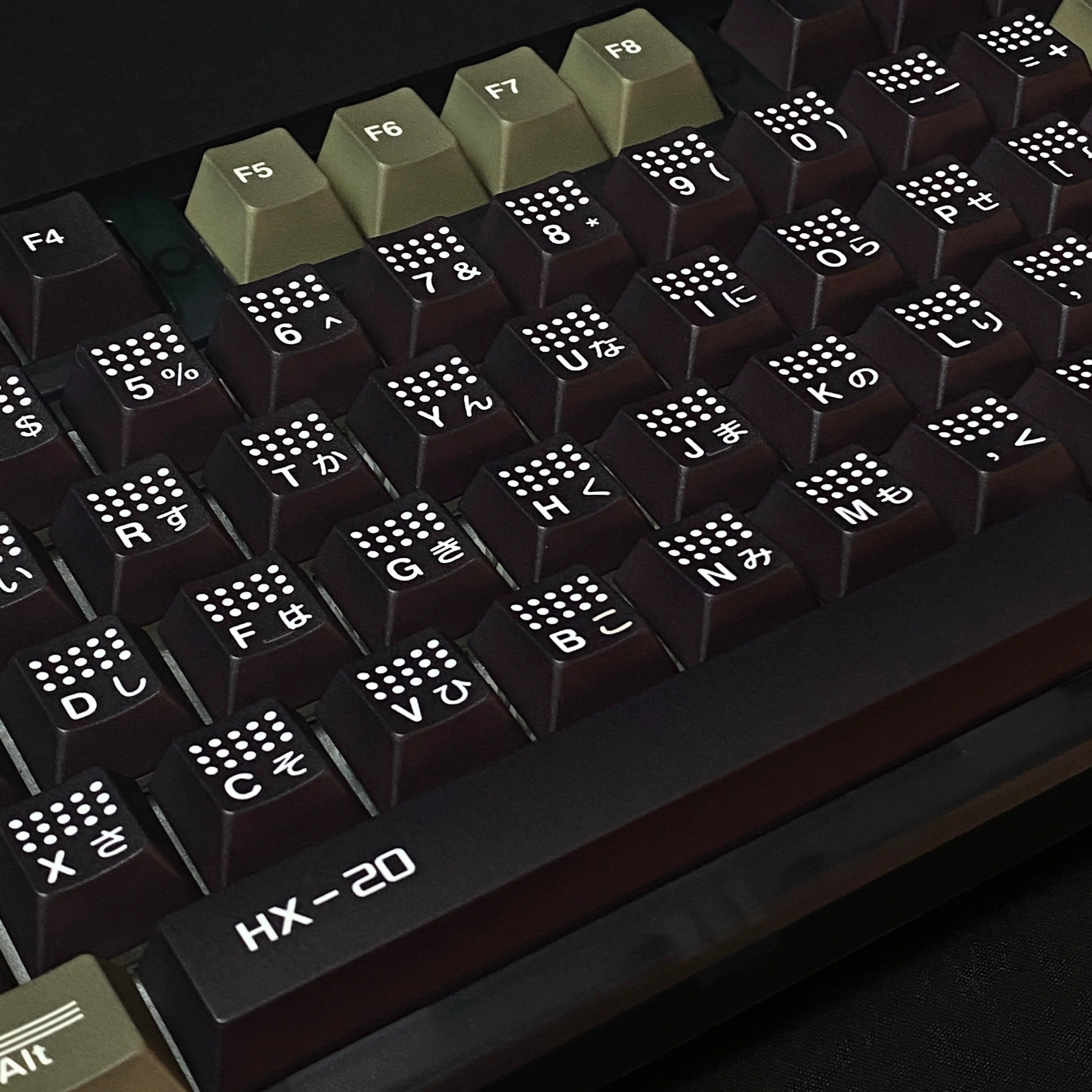 HX-20 retro keycap minimalist style factory height, PBT material material personalized keycap set, Simplified mechanical keyboard replacement keycap set, compatible with 61/64/68/75/84/87/104 mechanical keyboard replacement keycap