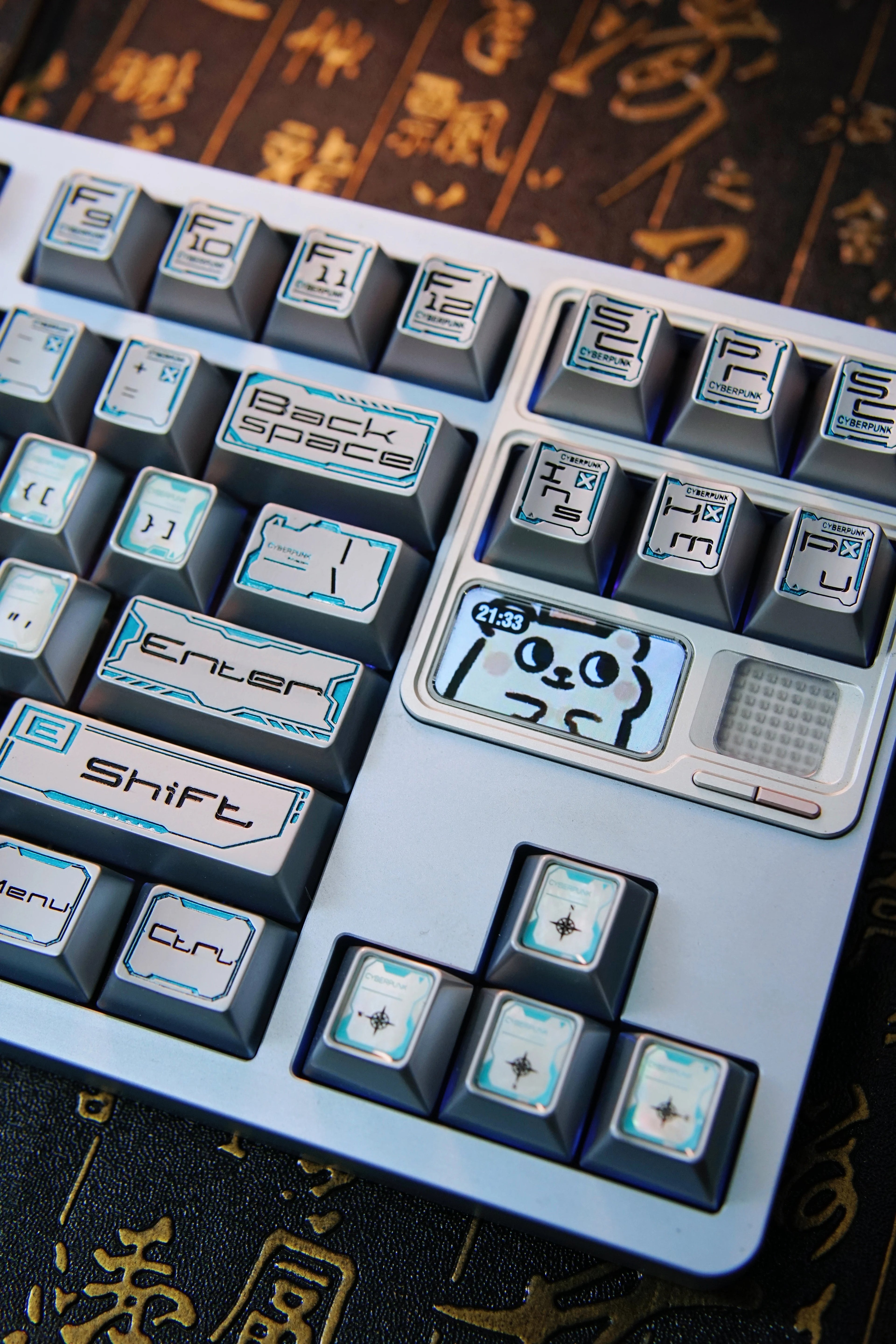 Interstellar theme, futuristic technology style metal keycap set, original high metal carved decorative keycaps