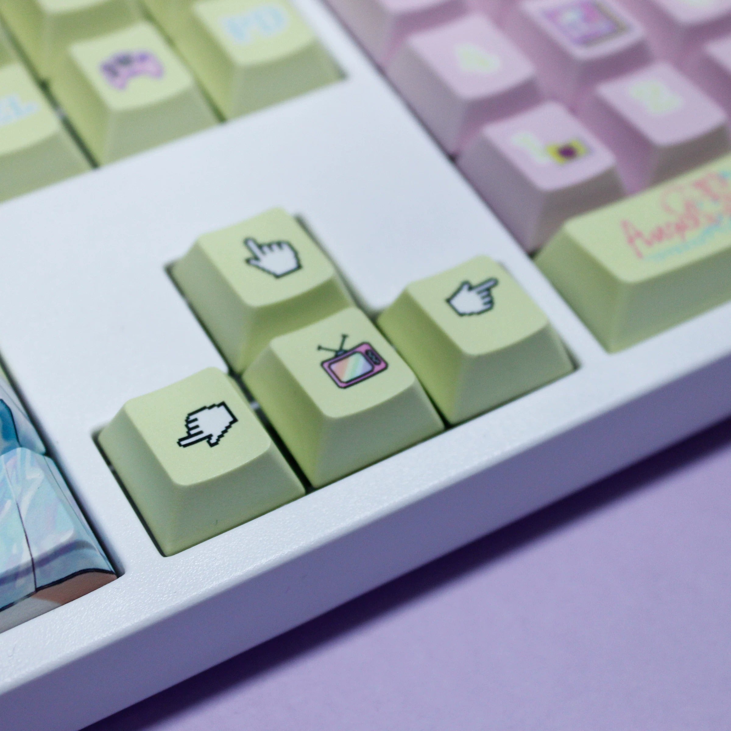 NEEDY GIRL OVERDOSE series, Rain theme, PBT material personalized keycap set, anime keycap culture peripheral mechanical keyboard decoration keycaps, Compatible with 61/64/68/75/84/87/104 key mechanical keyboard keycap set