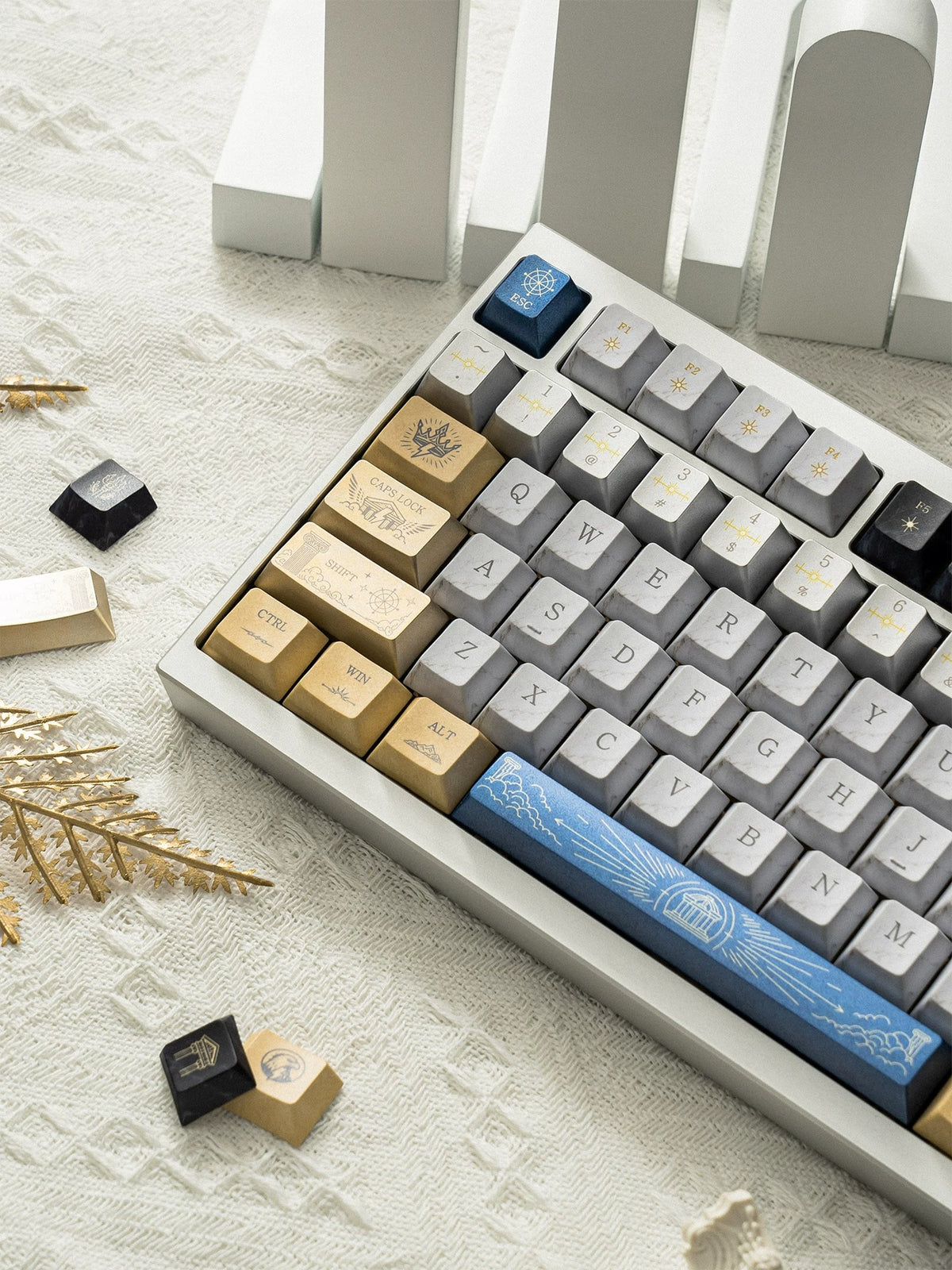 Thor Odinson/The God of Thunder PBT material personalized keycap set, mechanical keyboard replacement decorative keycaps, Science fiction mythology themed keycaps compatible with 61/64/68/75/84/87/104 key mechanical keyboards