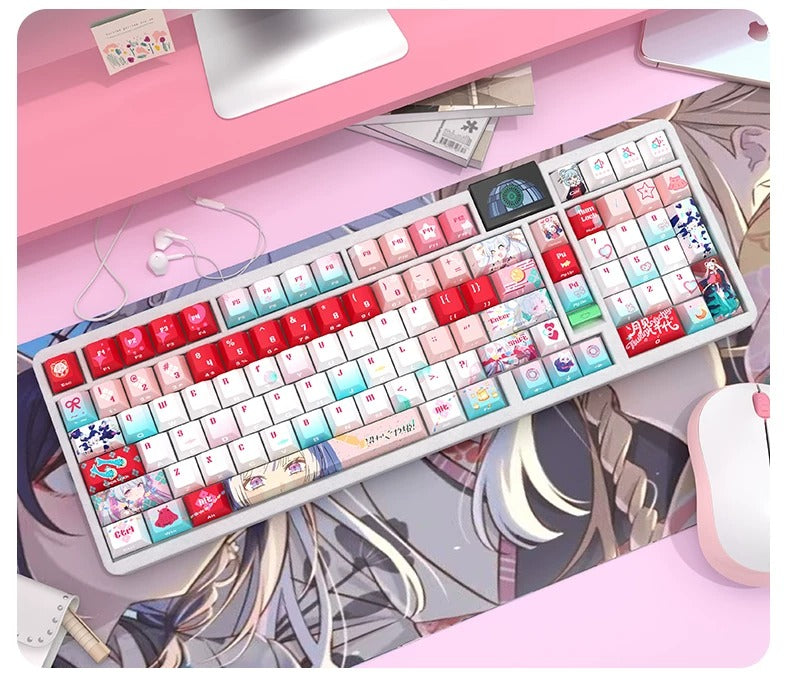 Cosmic Princess Kaguya! Theme, PBT material original factory highly personalized keycap set, anime game keycap set, suitable for 61/64/68/75/84/87/104 key mechanical keyboards