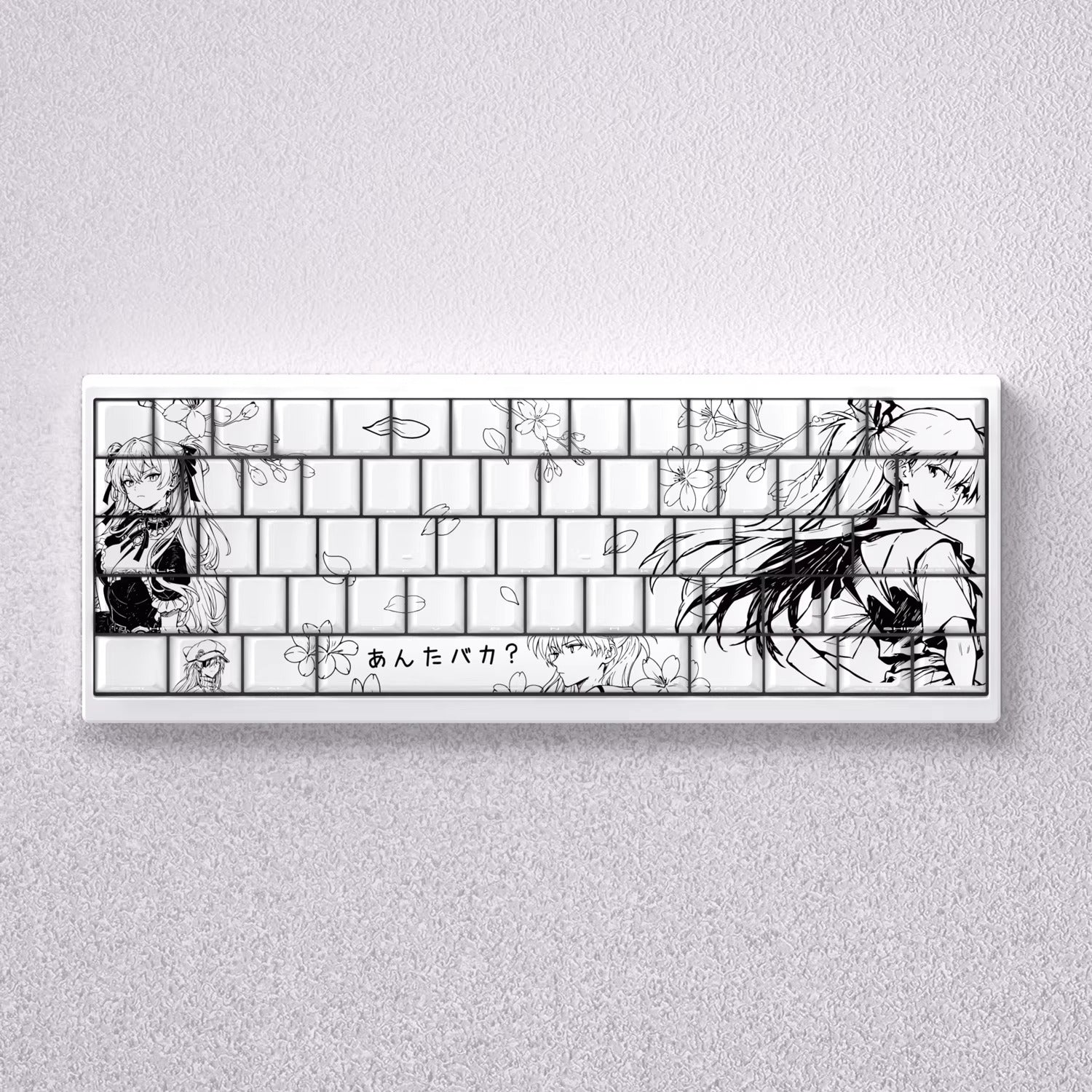 EVA series, Asuka theme, original high PBT material compatible with MX switch mechanical keyboard, anime game theme set keycaps, mechanical keyboard replacement keycap set