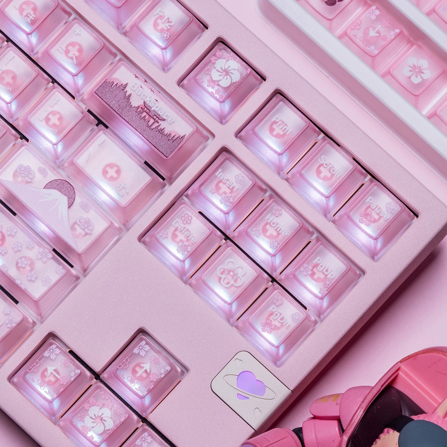 Spring and Jingming Black Theme Theme, Keycap Set PBT/PC Metallic Texture personalized keycap set, , compatible with 61/64/68/75/84/87/104 mechanical keyboard