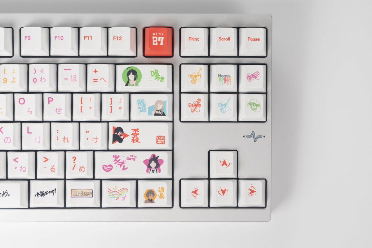 girls band cry Theme PBT material personalized key cap set, animation game culture creative decoration key cap set, compatible with 61/64/68/75/84/87/104 key mechanical keyboard