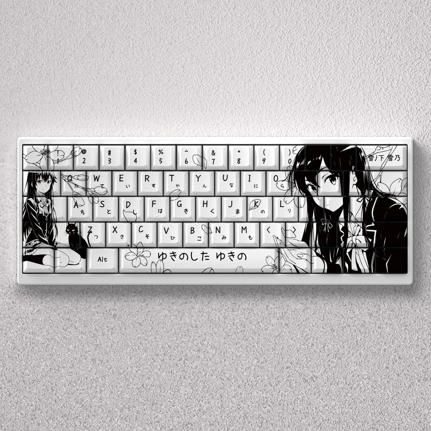SNAFU series, Yukinoshita Yukino theme, original high PBT material compatible MX switch mechanical keyboard, anime game theme set keycaps, mechanical keyboard replacement keycap set